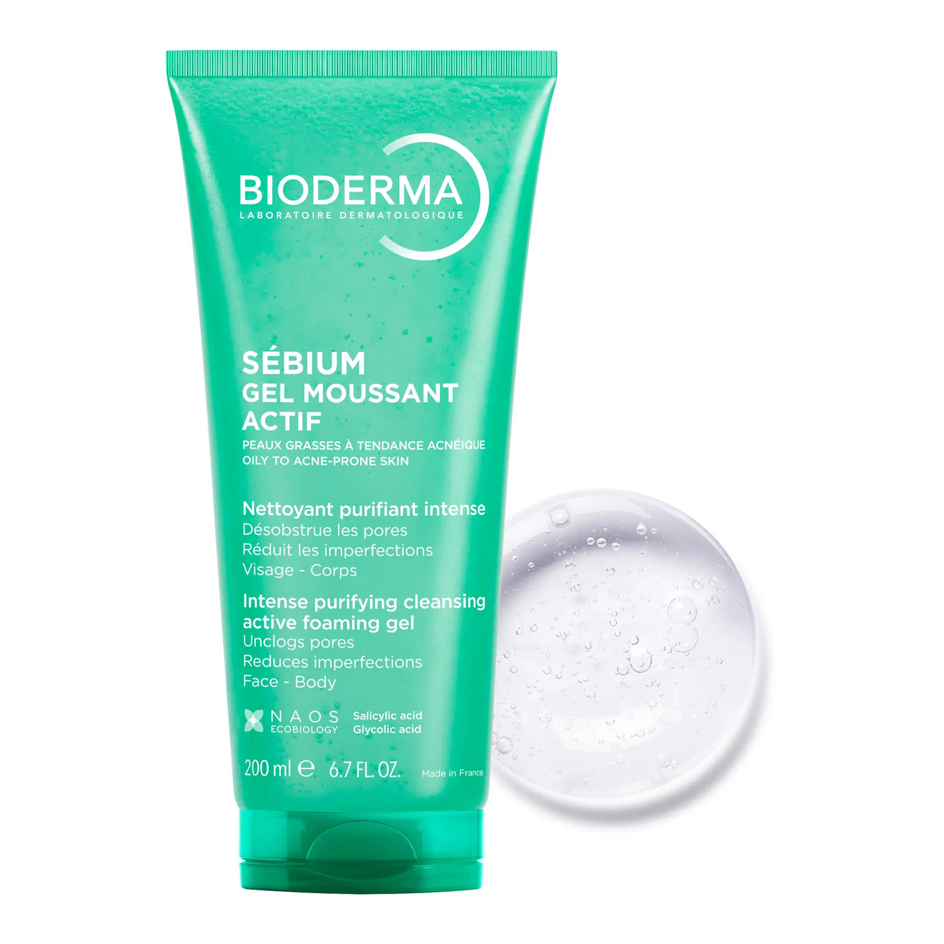 Bioderma Sebium Gel Moussant Actif Anti-blemish Foaming Gel Deep Cleanser for Oily, Acne-prone Skin