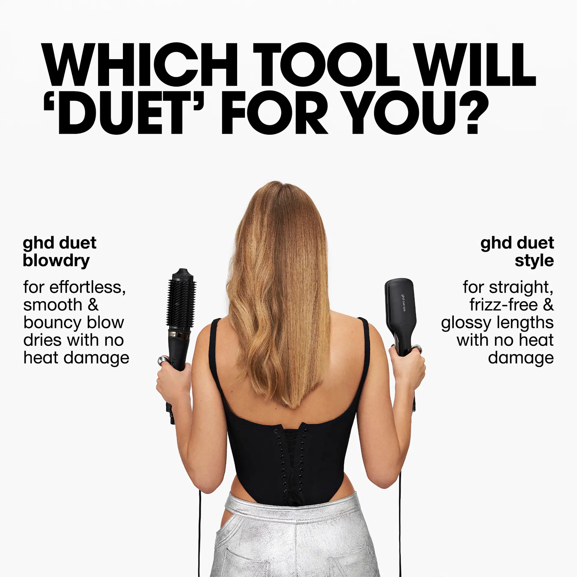 GHD Duet Style 2-In-1 Dryer And Straightener In Black