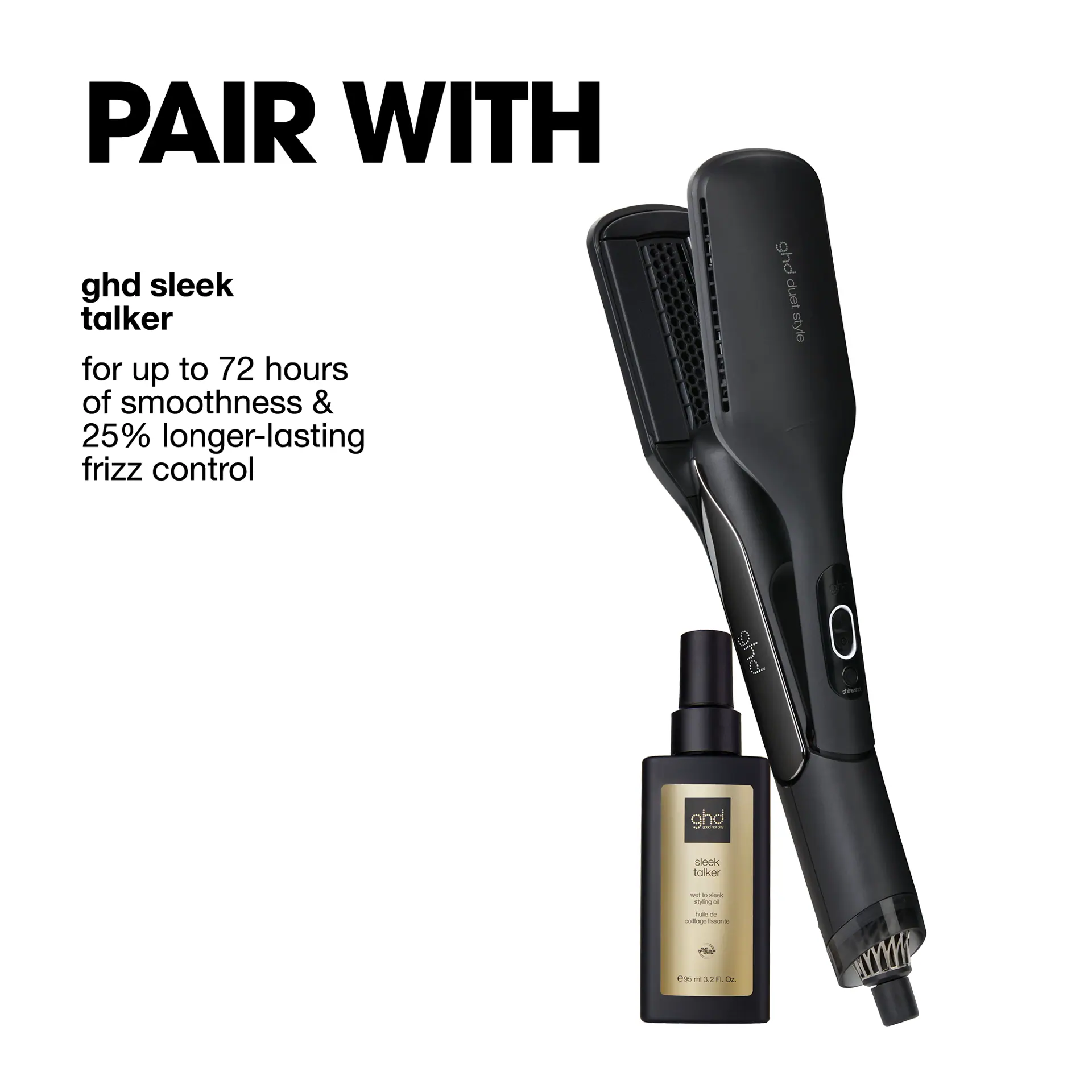 GHD Duet Style 2-In-1 Dryer And Straightener In Black