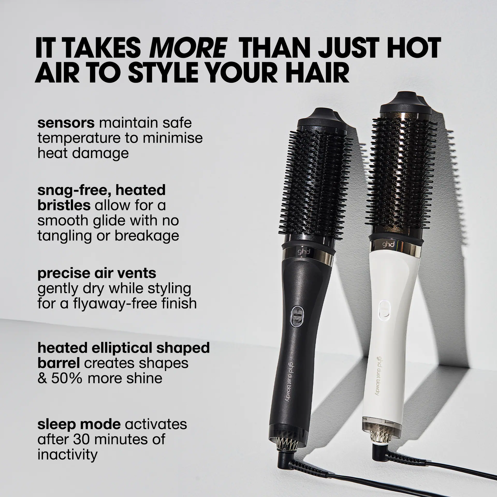 GHD duet blow dry 2-in-1 hair dryer brush in black