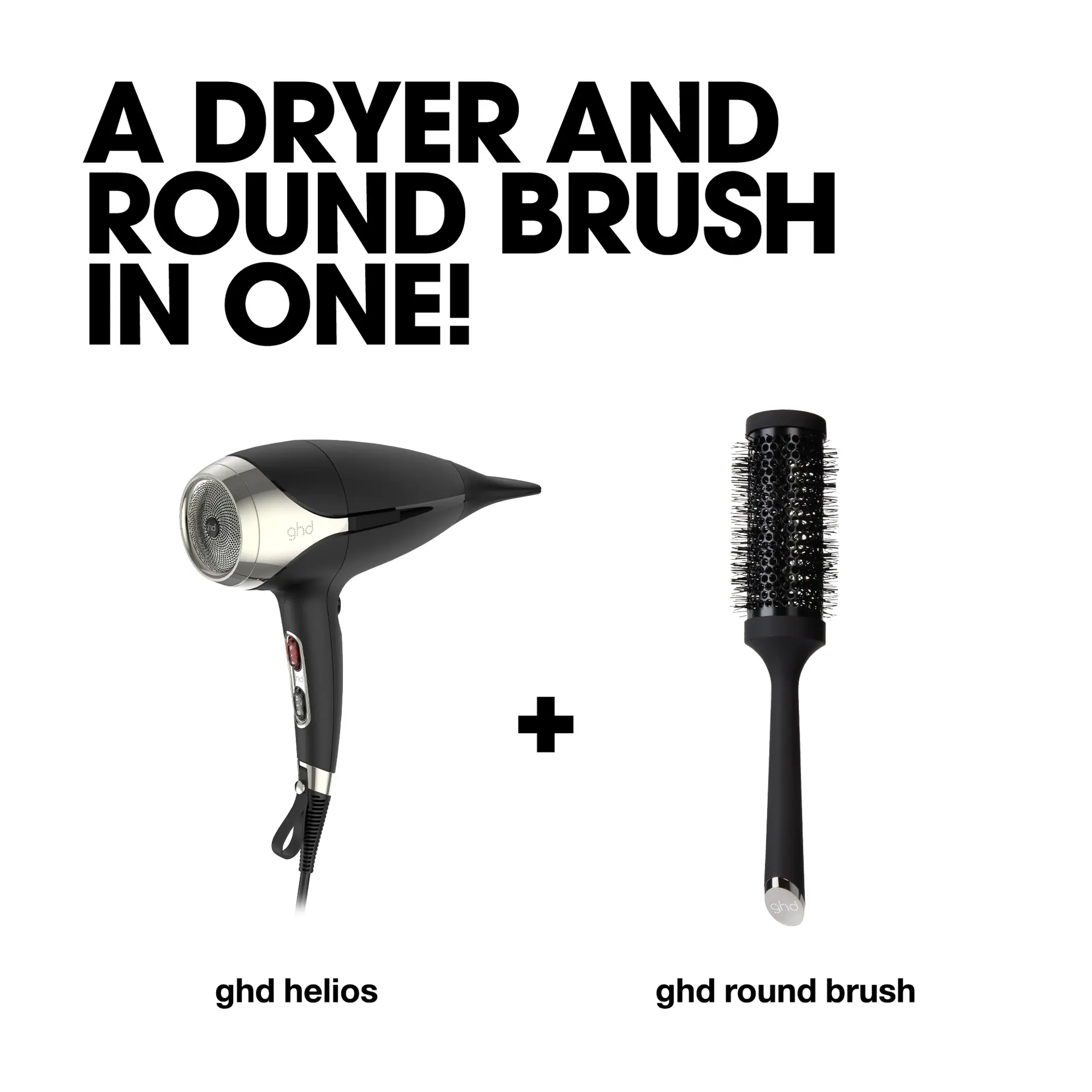 GHD duet blow dry 2-in-1 hair dryer brush in black