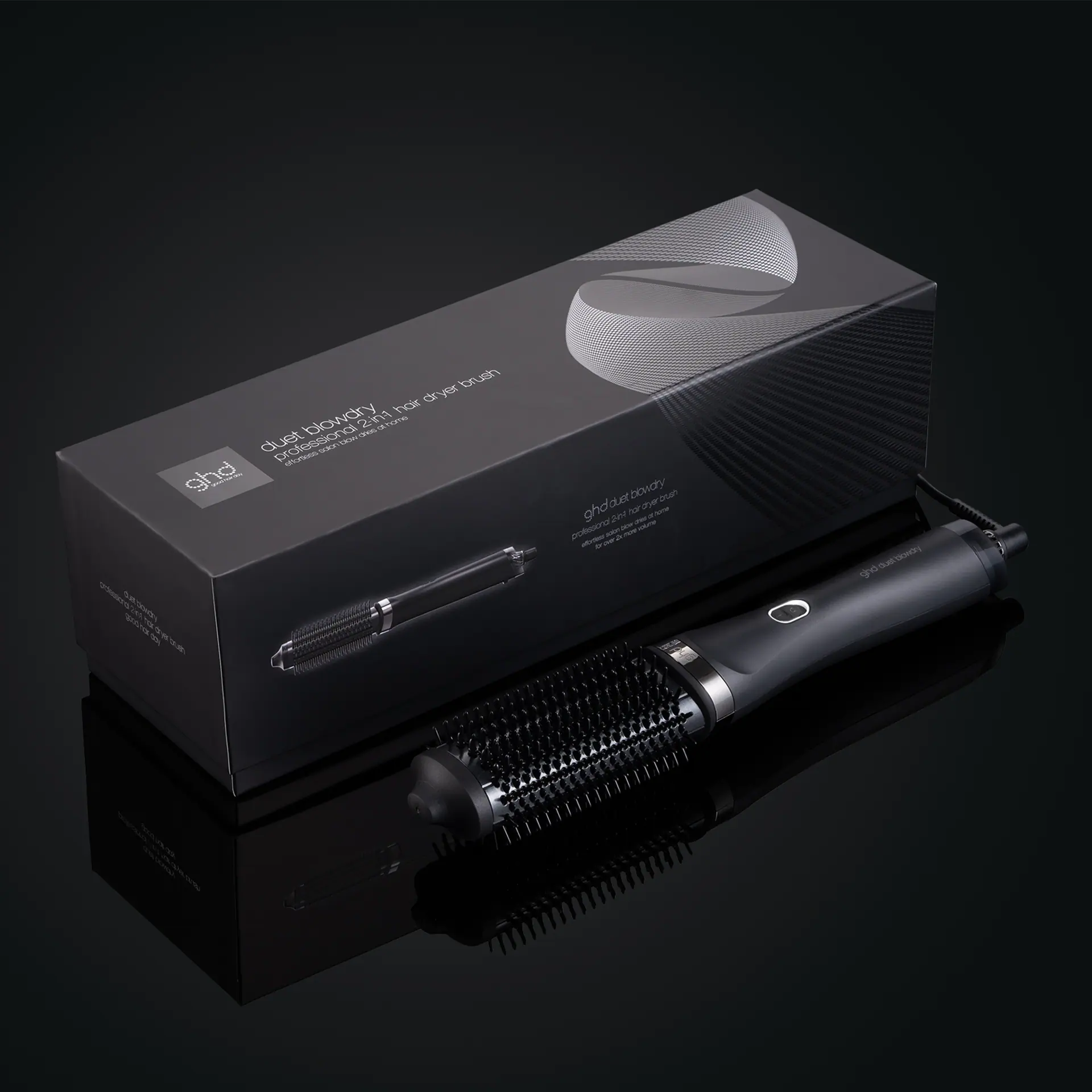 GHD duet blow dry 2-in-1 hair dryer brush in black