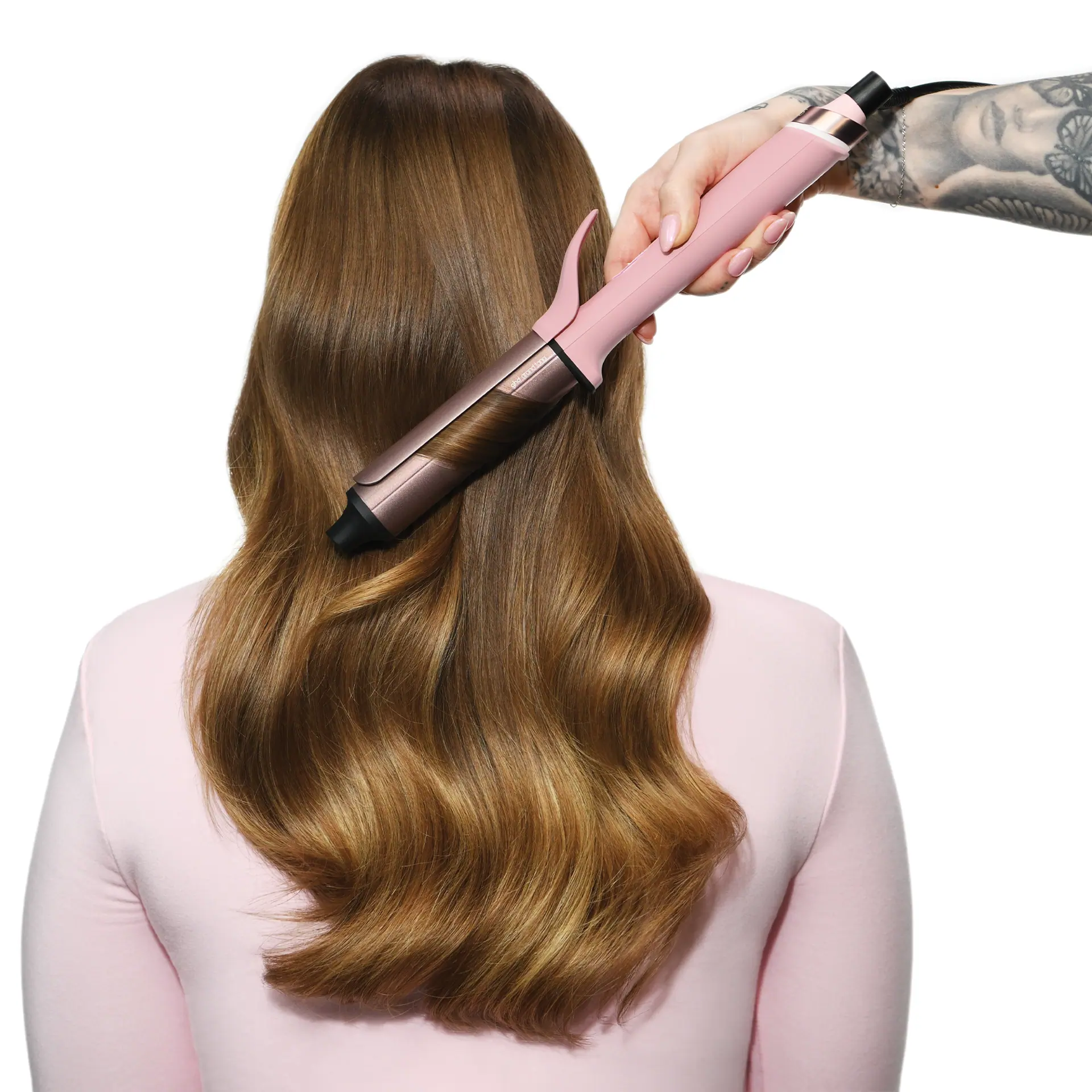 GHD Chronos Curve Grand Curling Tong in Dusted Pink