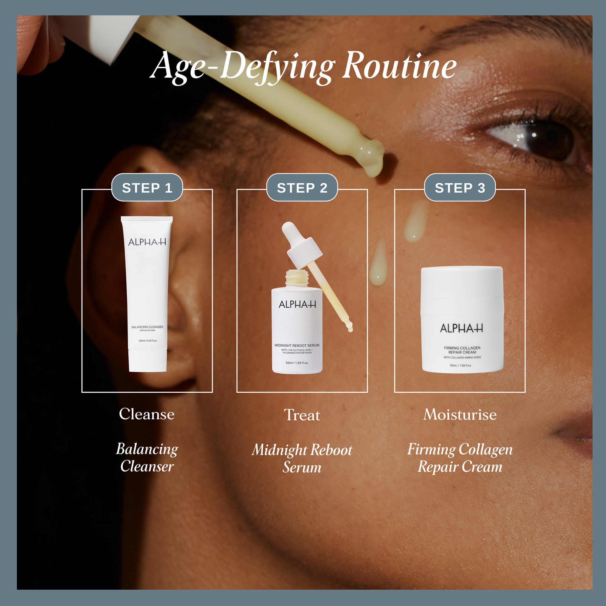 Alpha-H Midnight Reboot Serum with 14% Glycolic Acid and 1% Granactive Retinoid 10mL