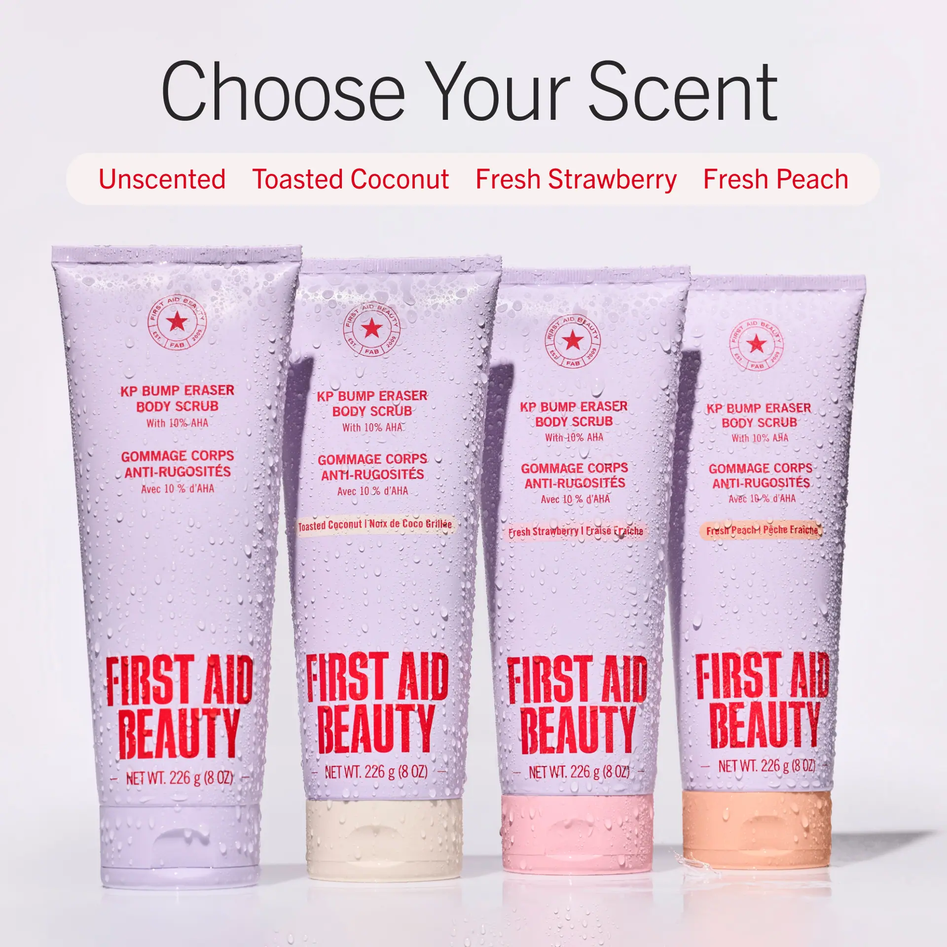 First Aid Beauty KP Bump Eraser Body Scrub w. 10% AHA 237ml - Peach