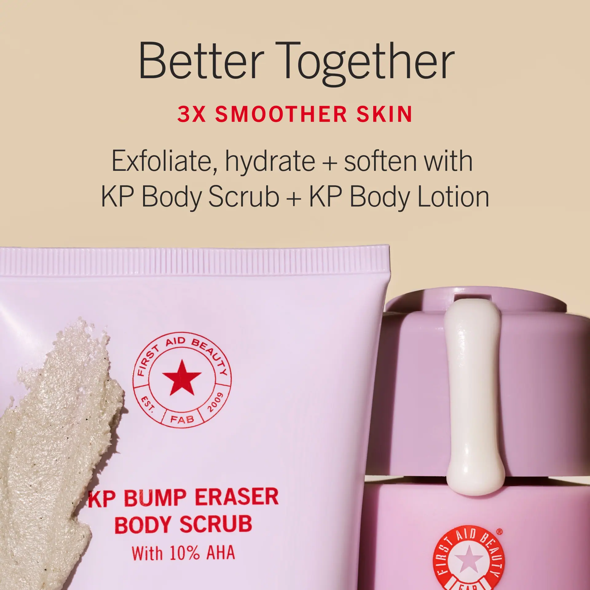 First Aid Beauty KP Bump Eraser Body Scrub w. 10% AHA 237ml - Peach
