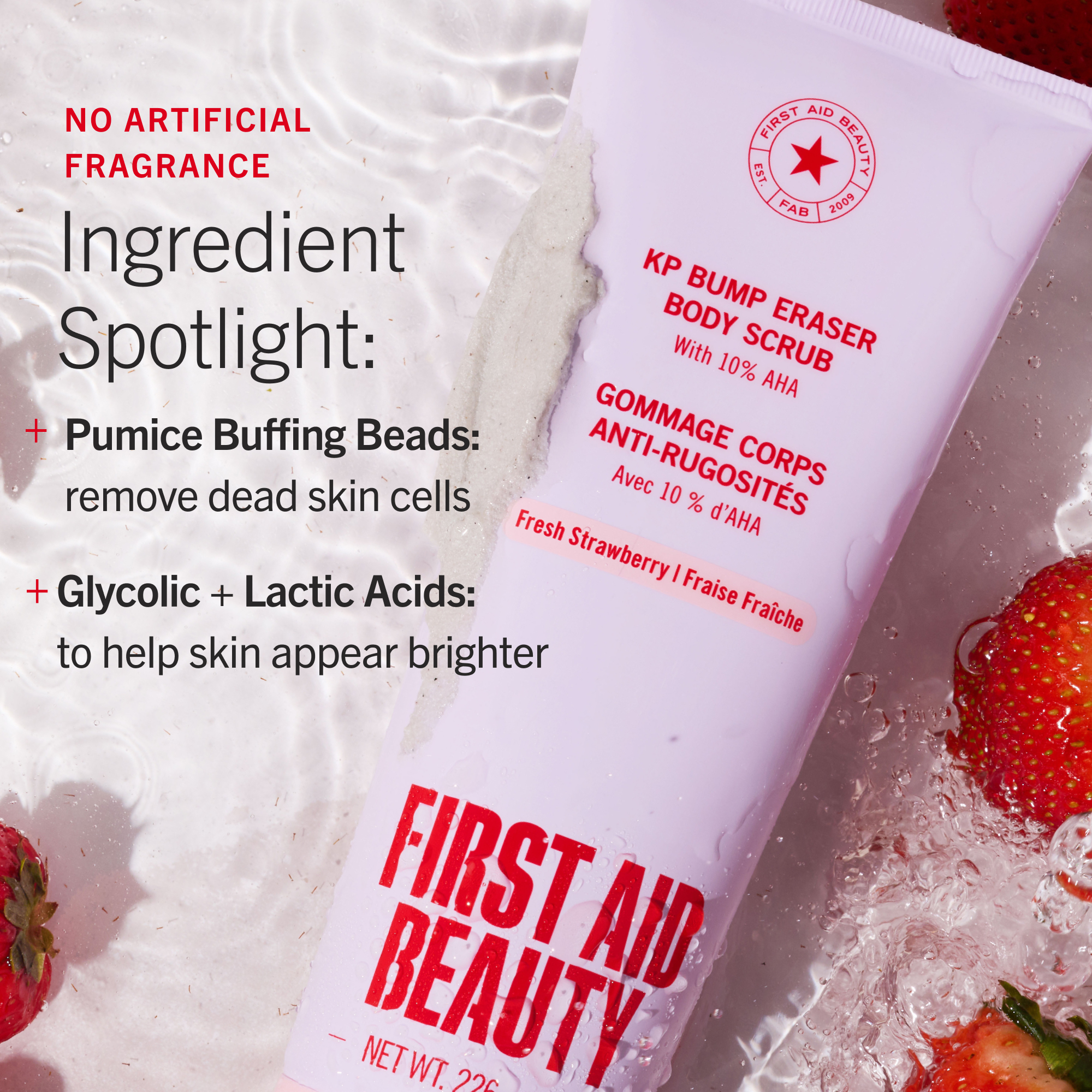 First Aid Beauty KP Bump Eraser Body Scrub Fresh Strawberry 237ml