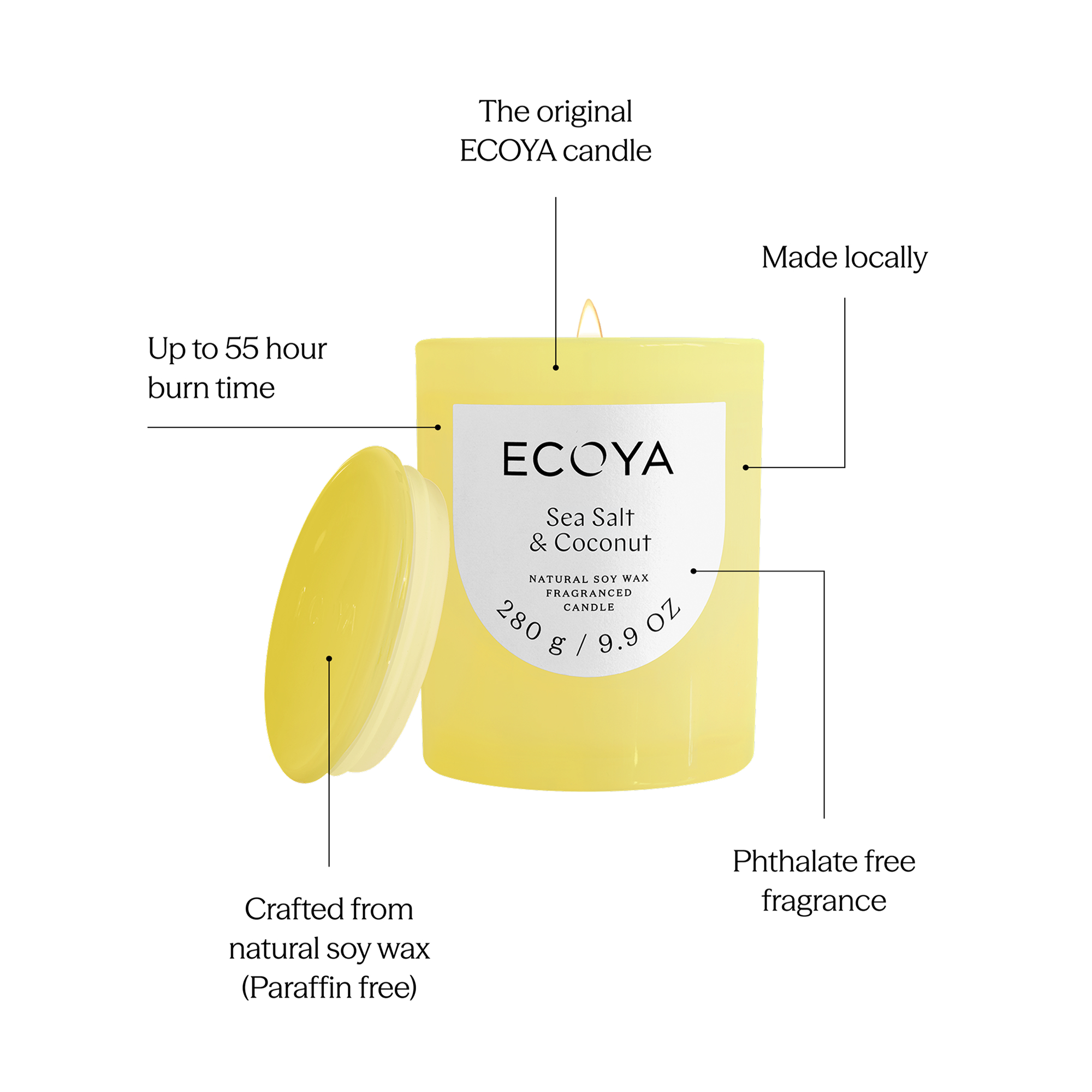 ECOYA Sea Salt & Coconut Metro Candle 280g