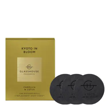 Glasshouse Fragrances 3 Replacement Scent Disks for Car Diffuser - KYOTO IN BLOOM