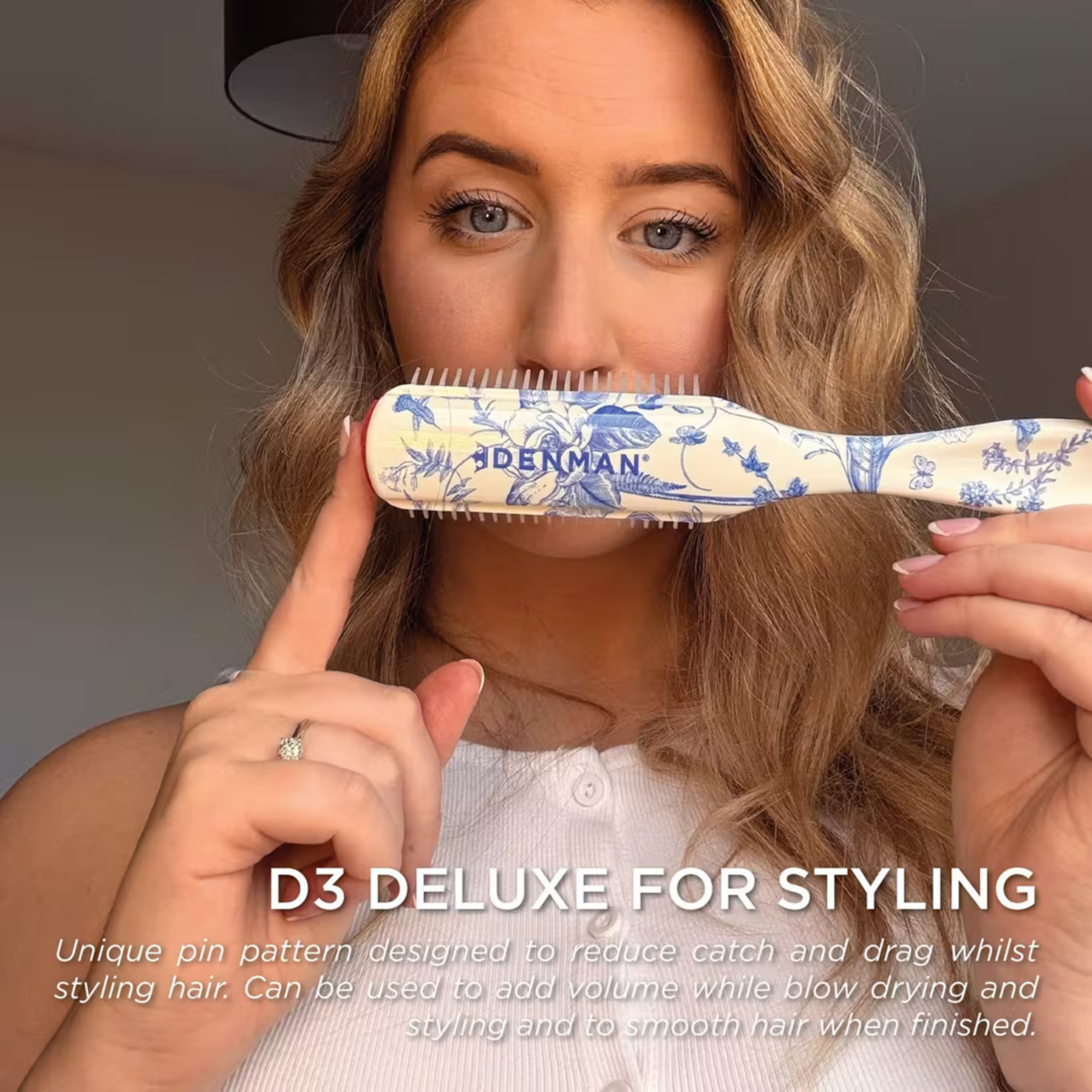 Denman D3 7 Row Styler Blue Belle Brush