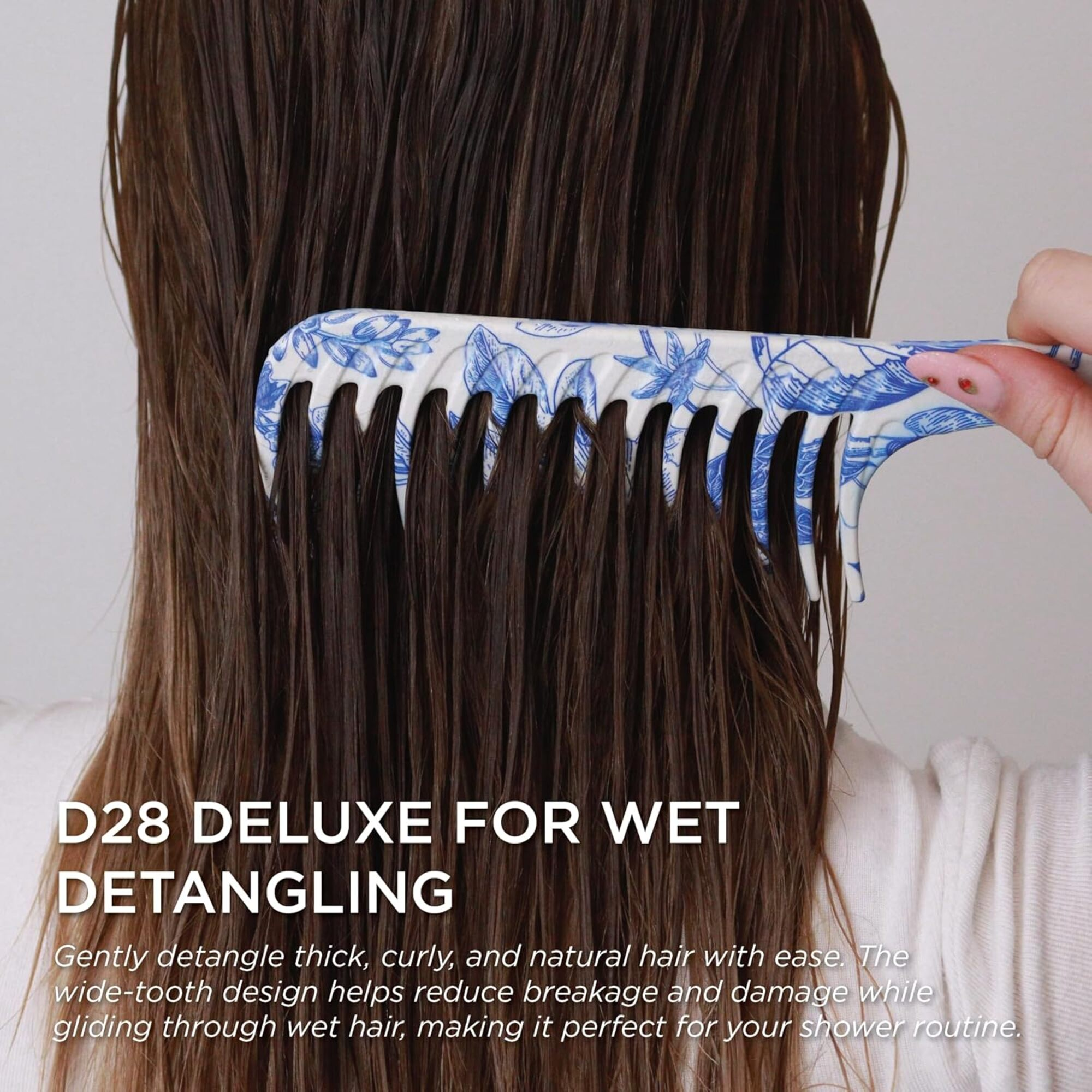 Denman D28 Deluxe Blue Belle Wide Tooth Detangling Comb