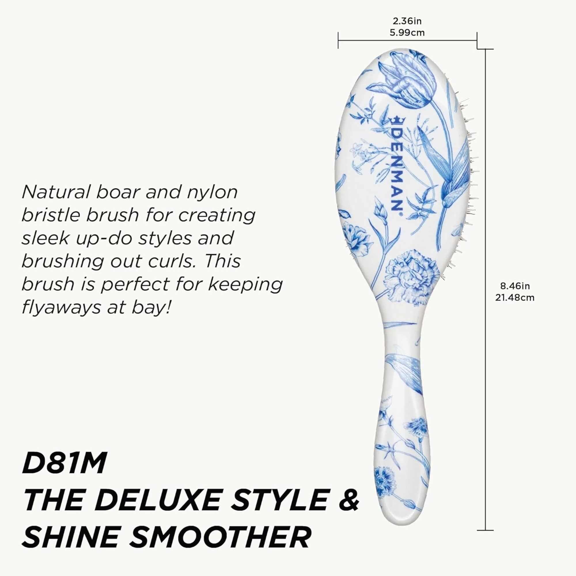 Denman D81M Blue Belle Style & Shine Brush