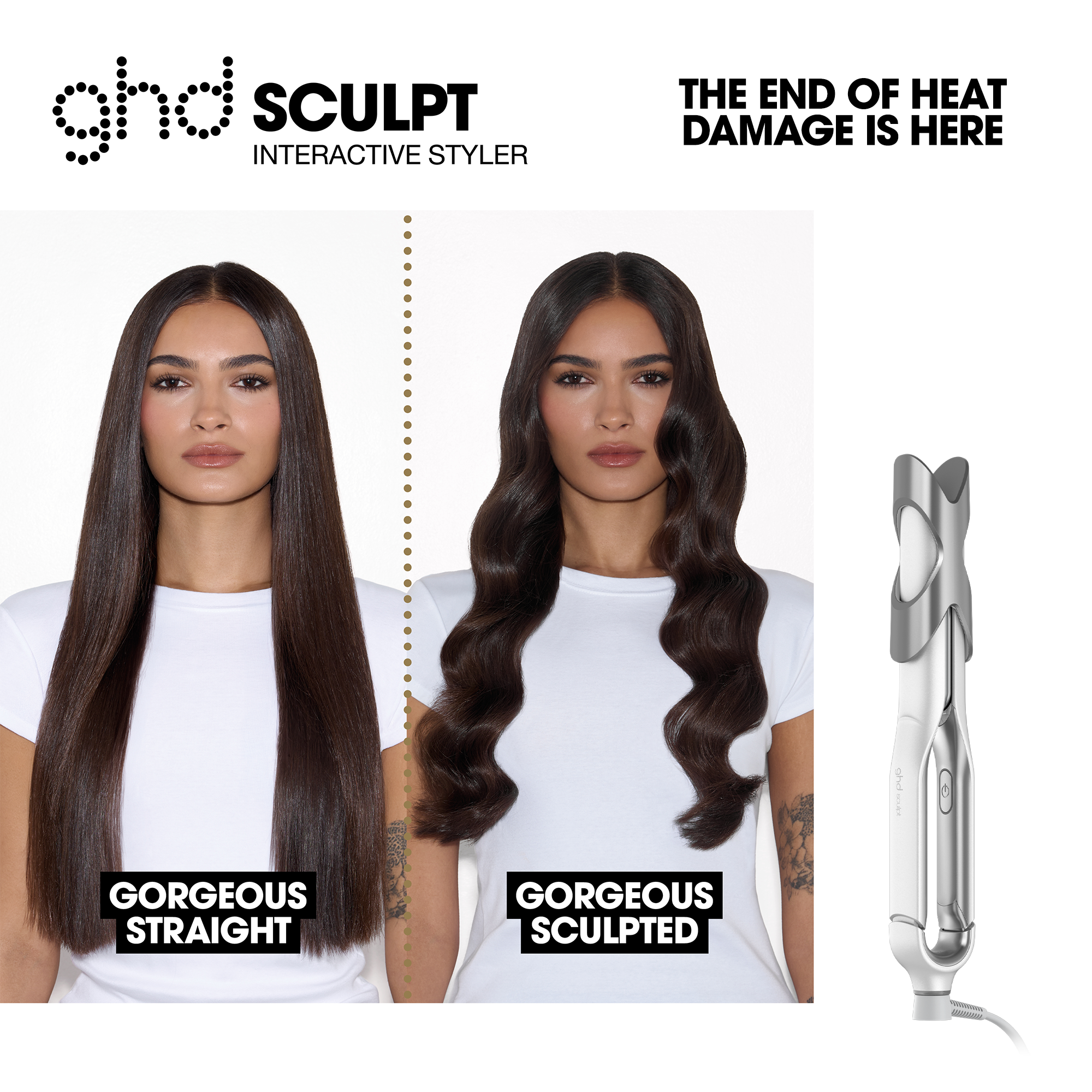 GHD Sculpt Interactive Hair Straightener in White