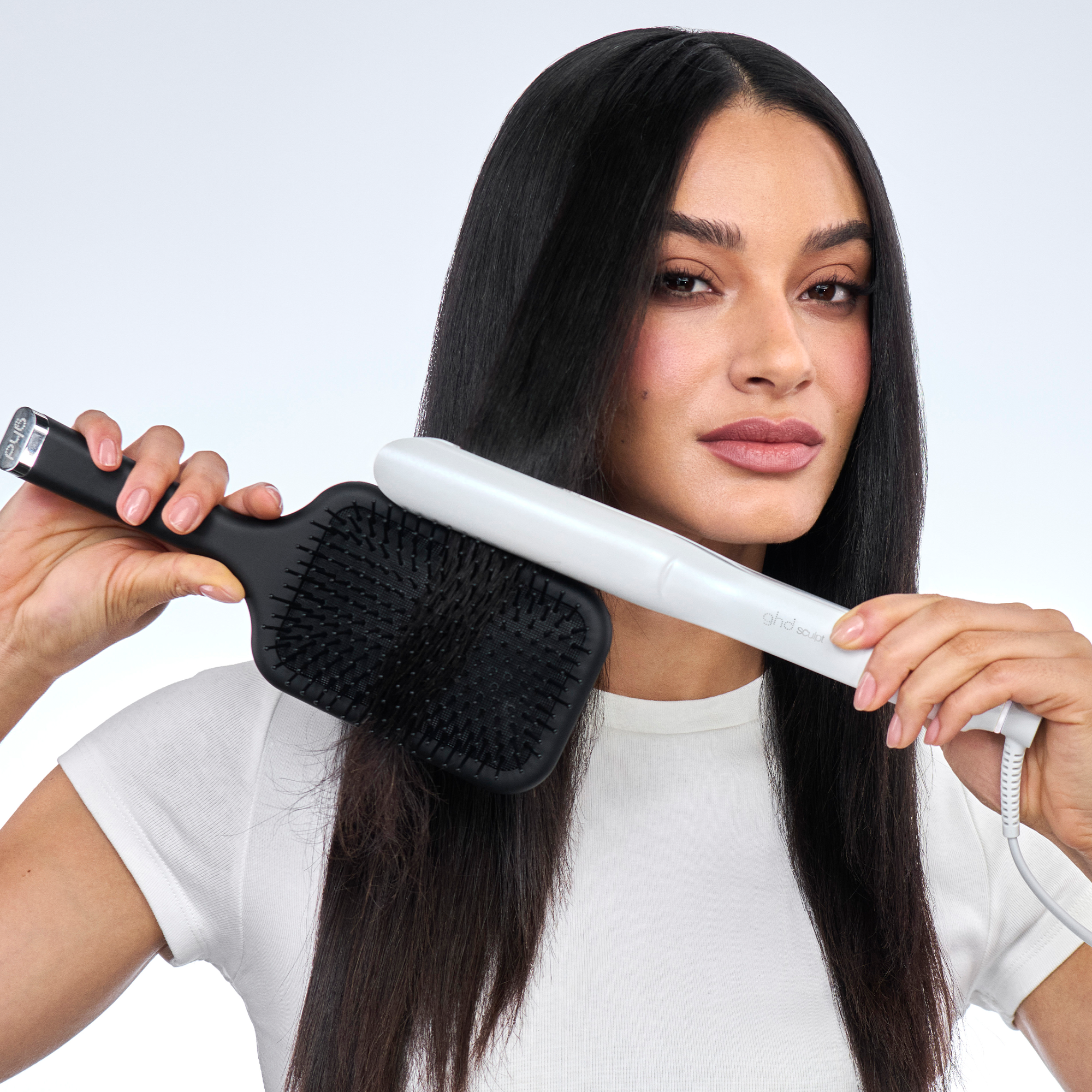 GHD Sculpt Interactive Hair Straightener in White