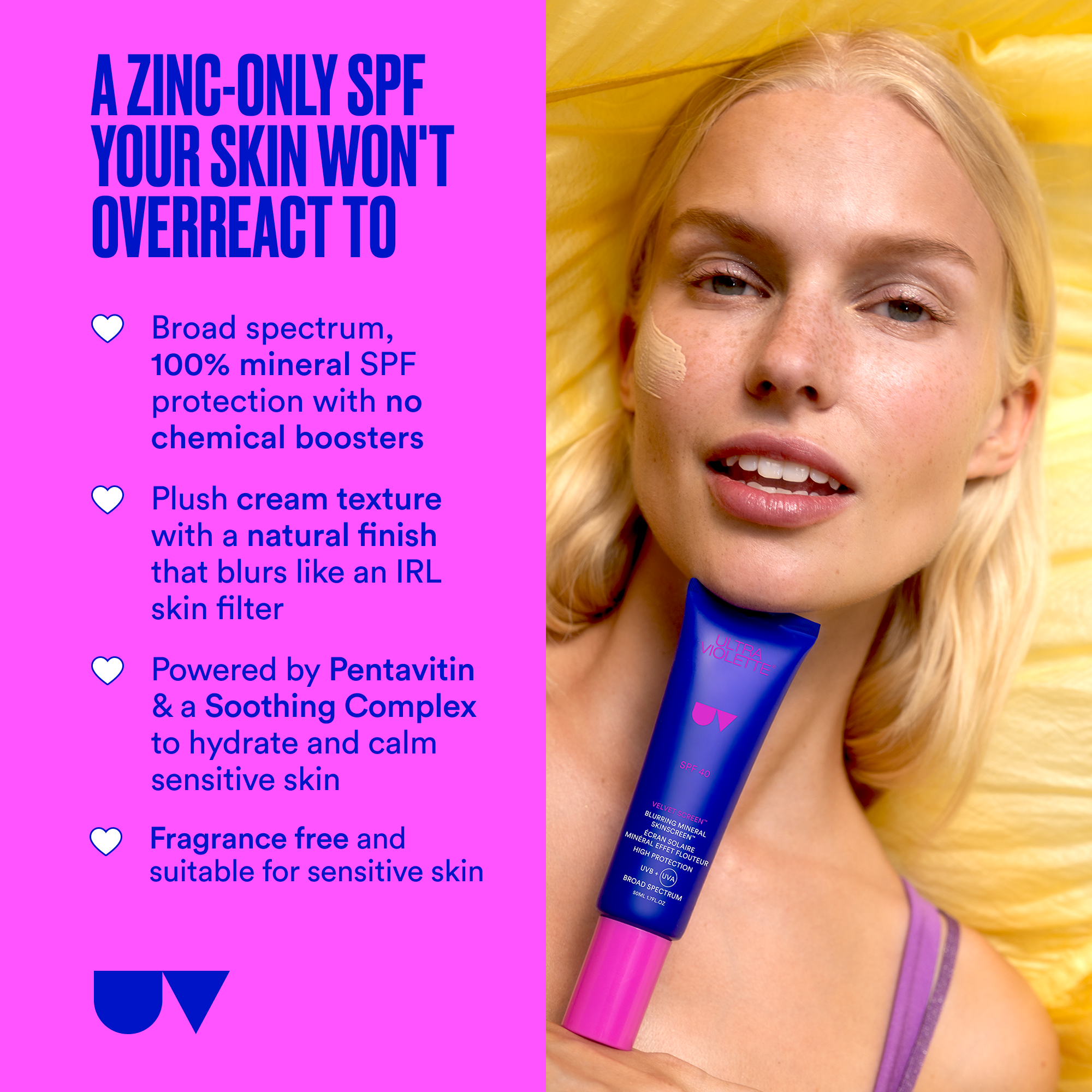 Ultra Violette Velvet Screen SPF 40 Blurring Mineral SKINSCREEN™ 50mL