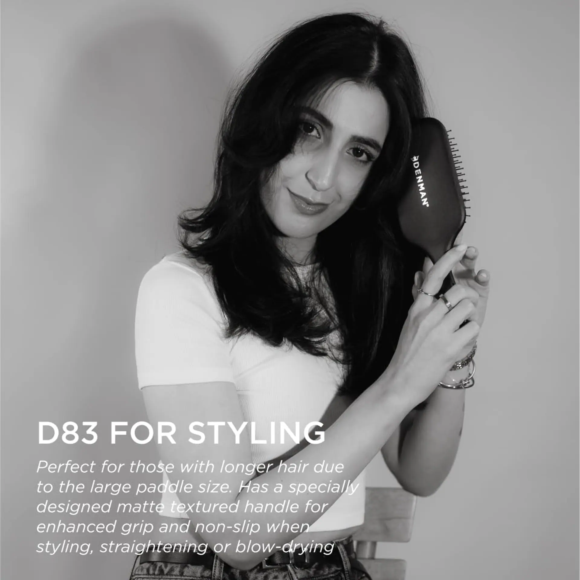Denman D83 Large Paddle Black Brush