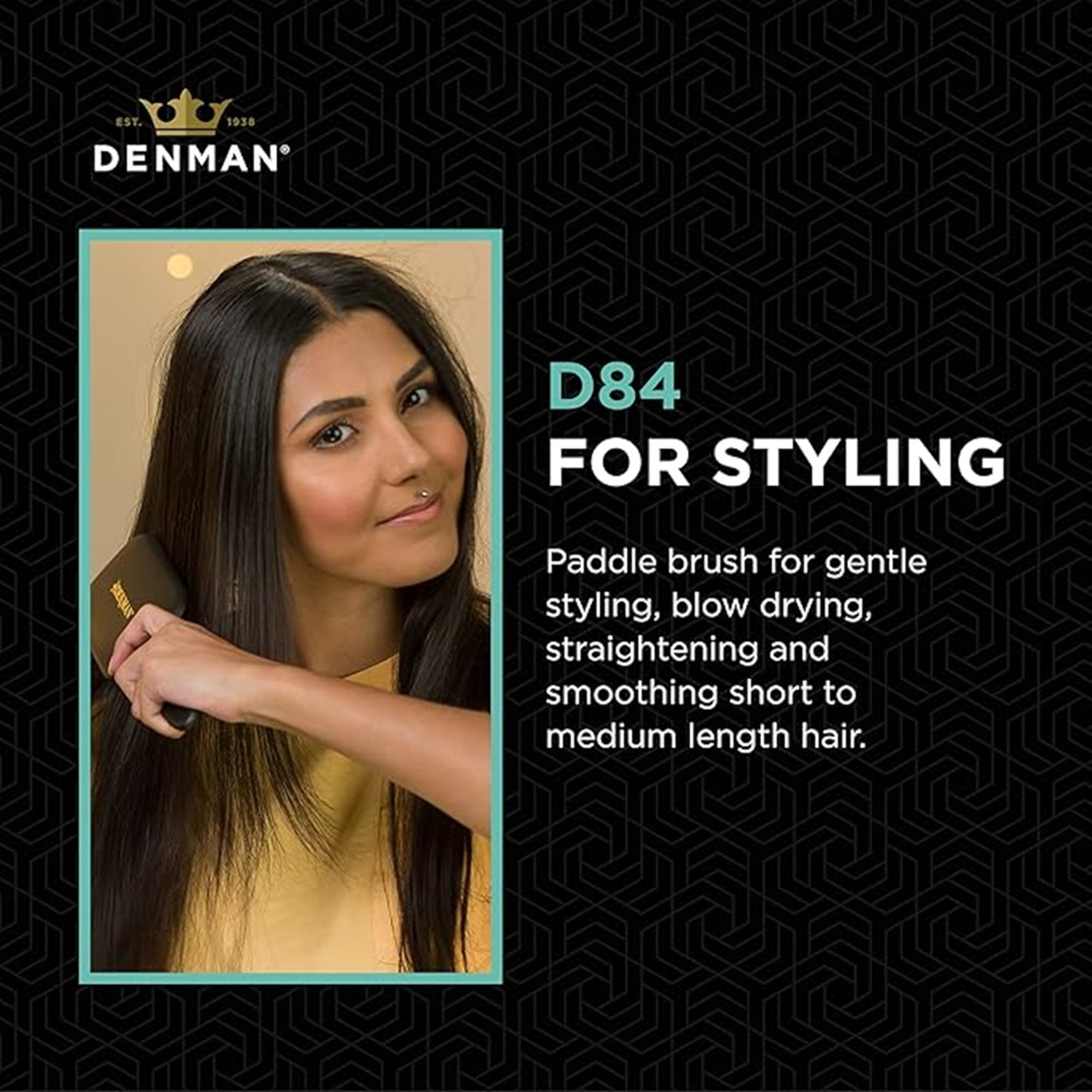 Denman D84 Mini Paddle Black Brush