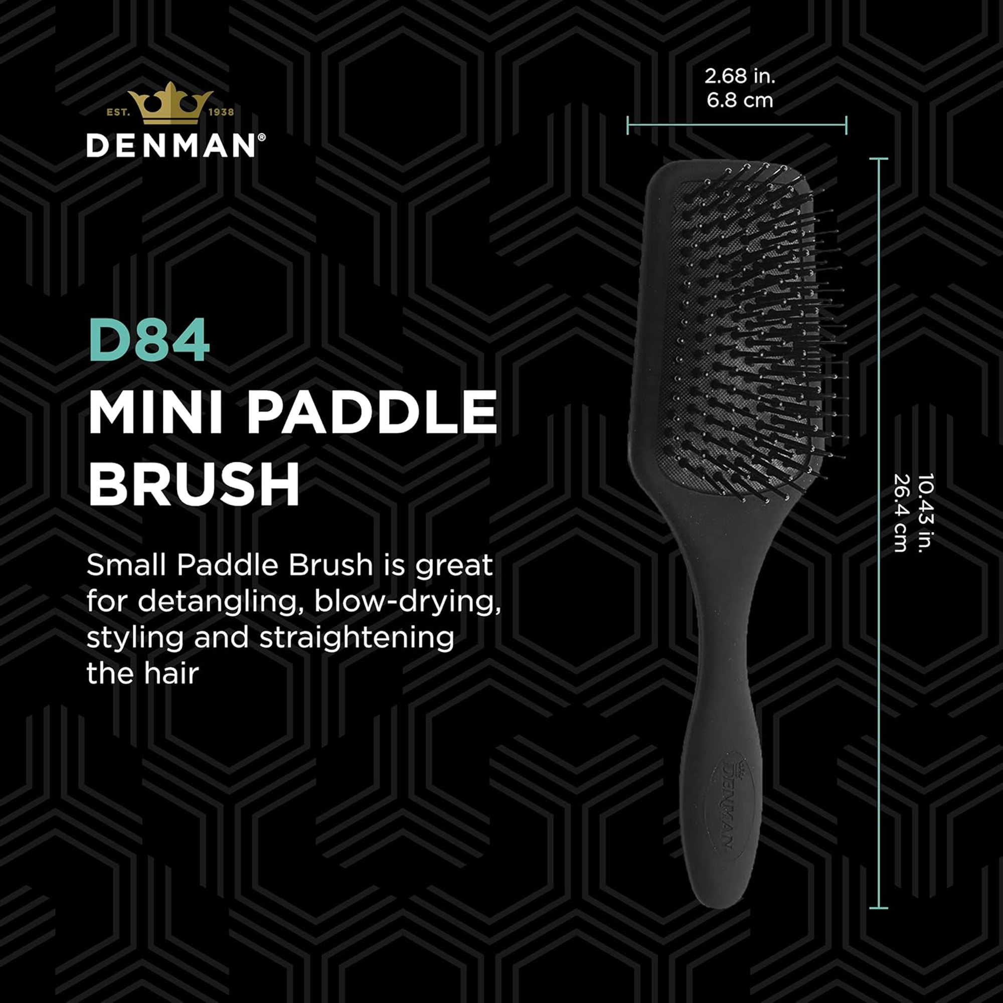 Denman D84 Mini Paddle Black Brush