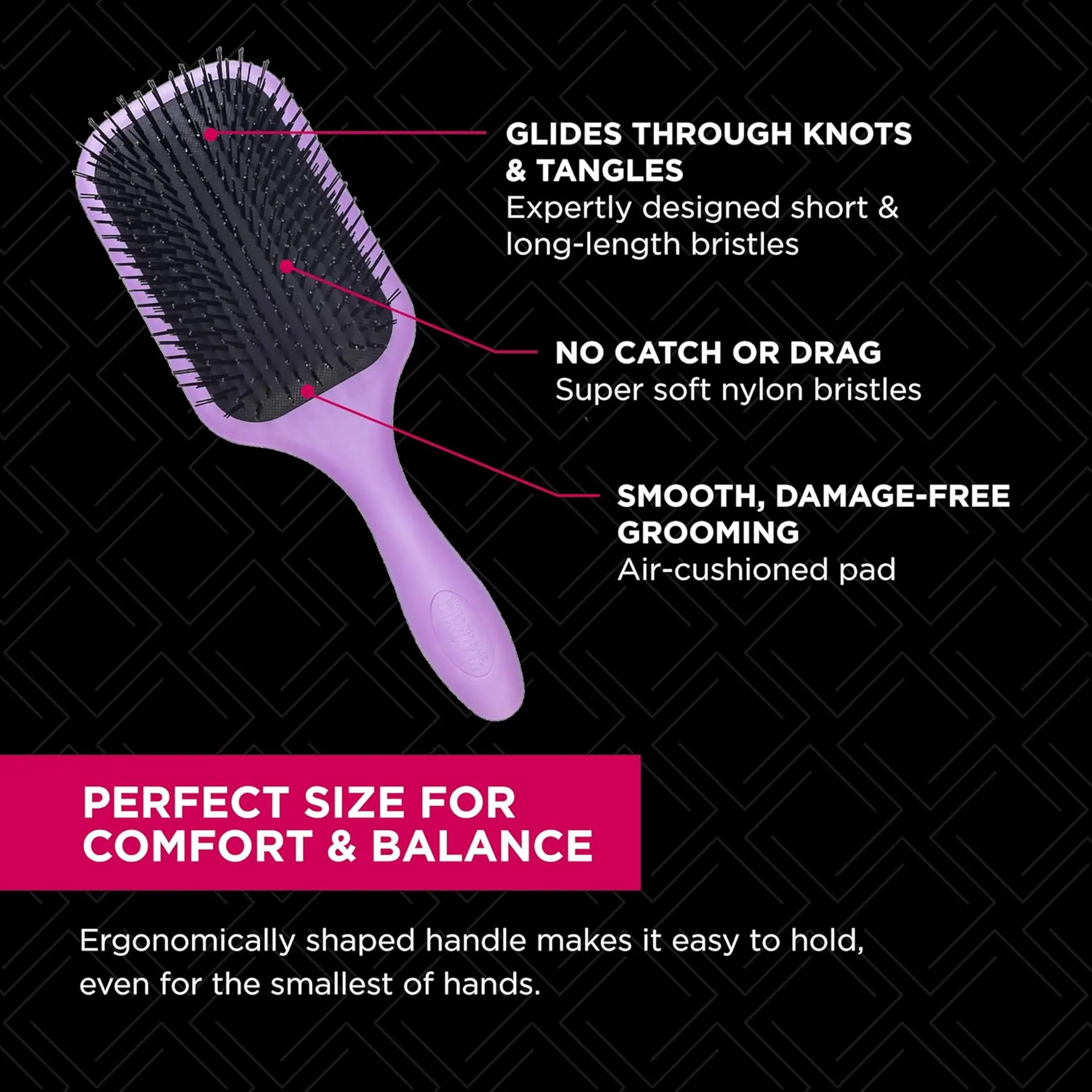 Denman D90 Tangle Tamer Ultra Mini Pink Brush