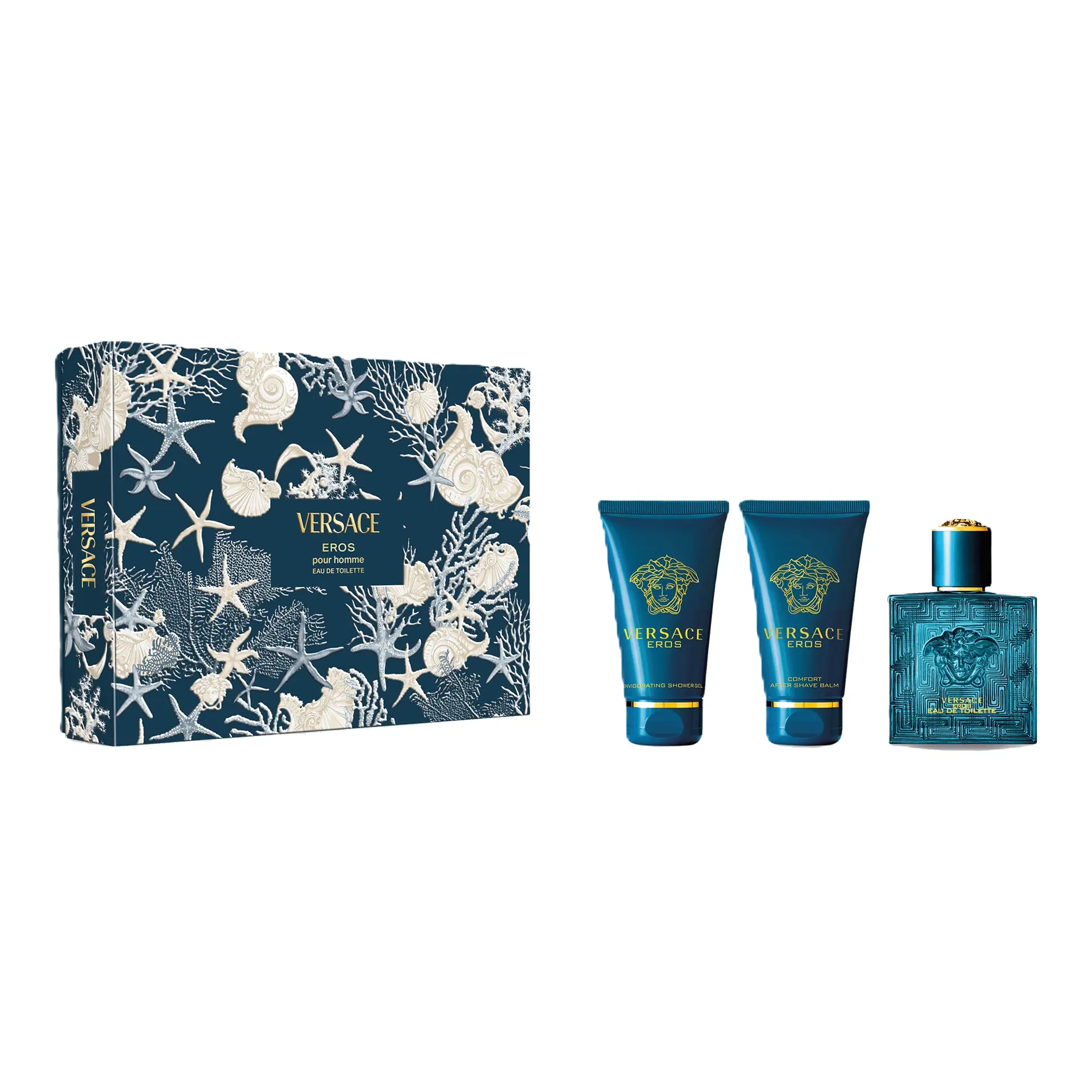 Versace Eros Pour Homme EDT 50 ml + Hair and Body Shampoo 50 ml + After Shave Balm 50 ml