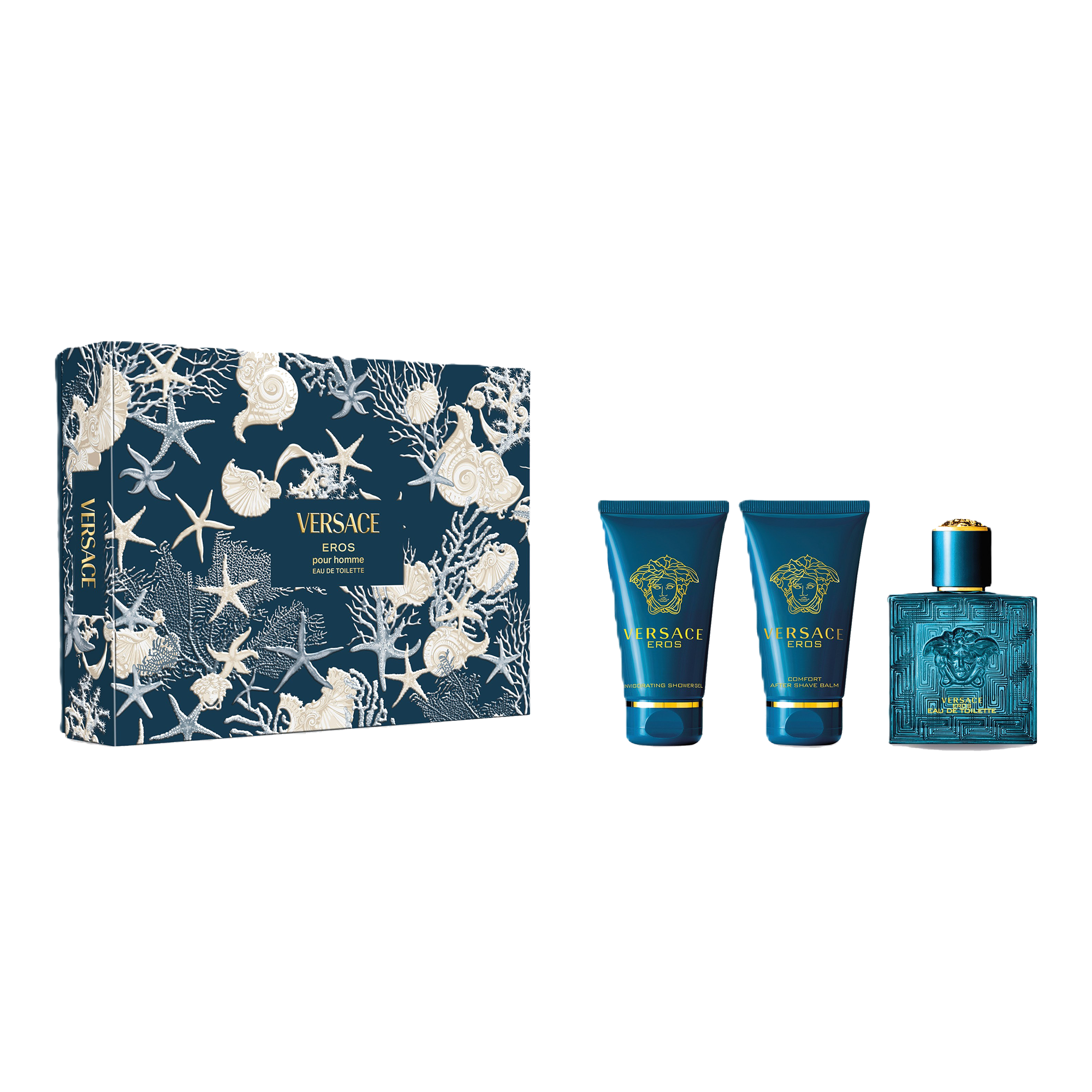 Versace Eros Pour Homme EDT 50 ml + Hair and Body Shampoo 50 ml + After Shave Balm 50 ml