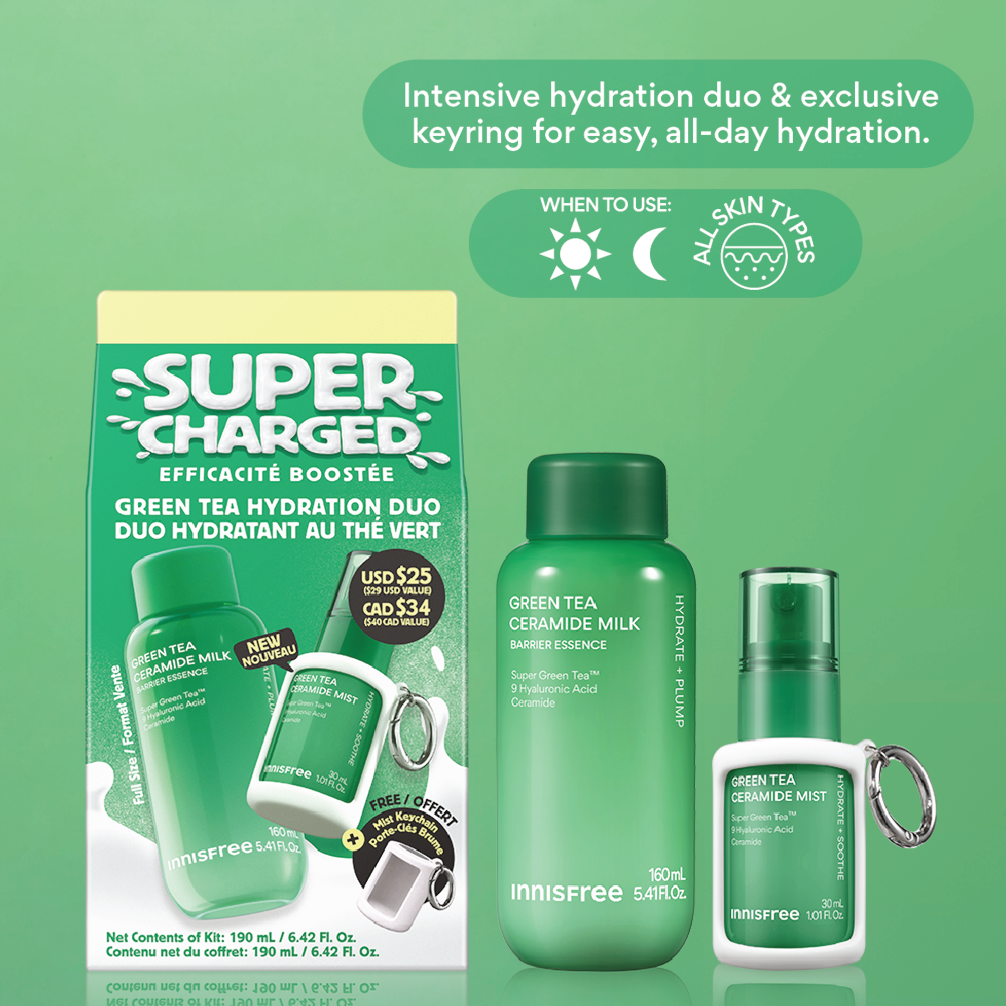 Innisfree Green Tea Ceramide Supercharged Set
