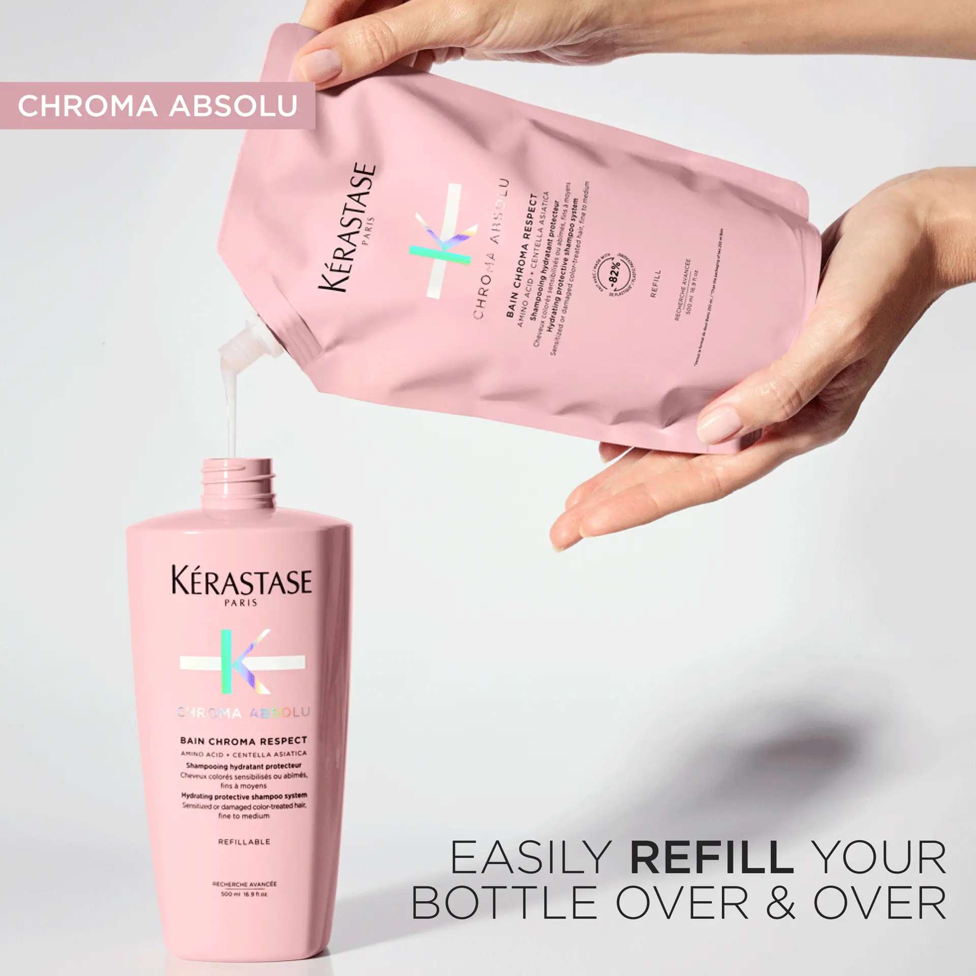 Kérastase Chroma Absolu Bain Chroma Respect Refill Shampoo Pouch For Colour-Treated Hair 500ml