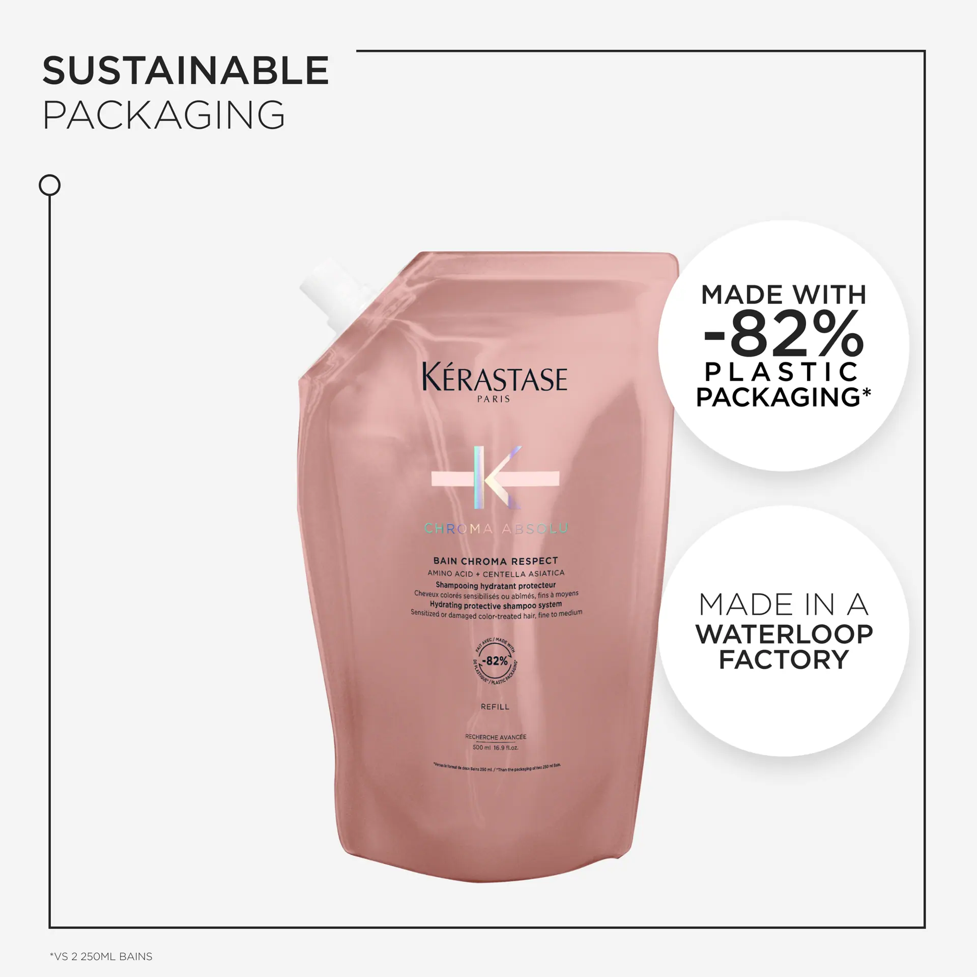 Kérastase Chroma Absolu Bain Chroma Respect Refill Shampoo Pouch For Colour-Treated Hair 500ml