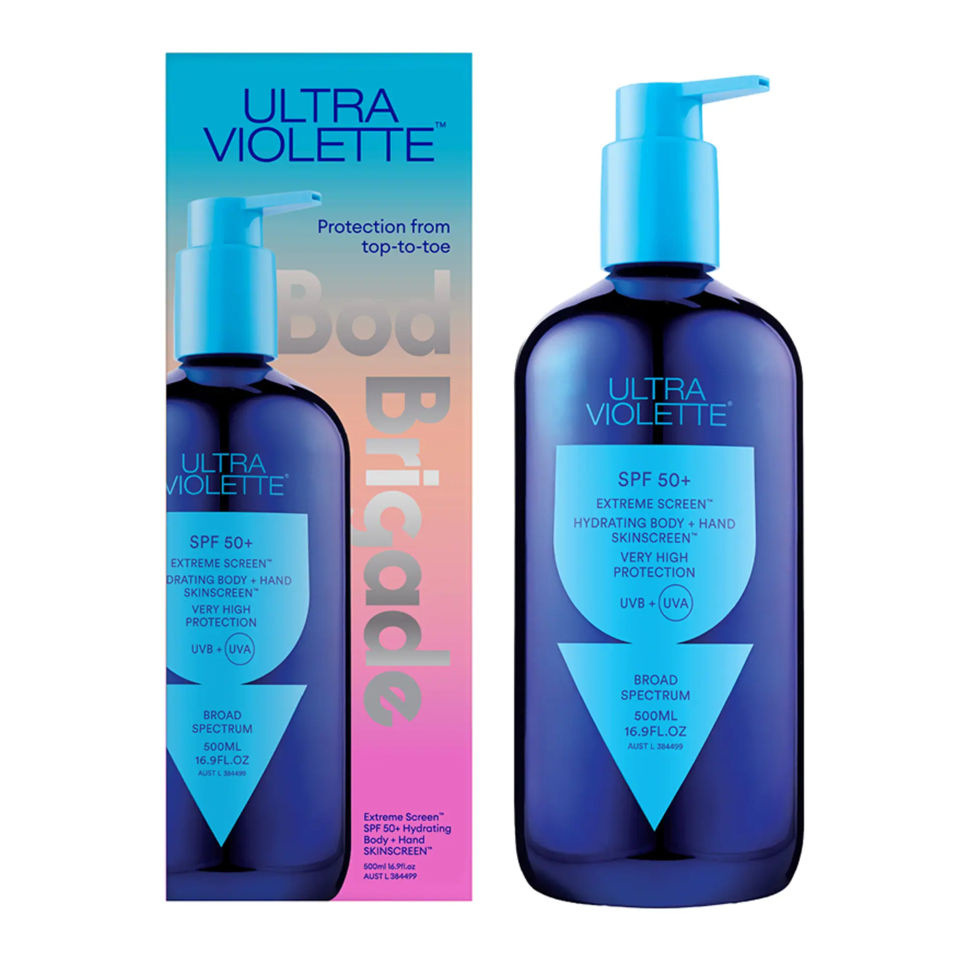 Ultra Violette Bod Brigade Hand & Body SKINSCREEN 500ml