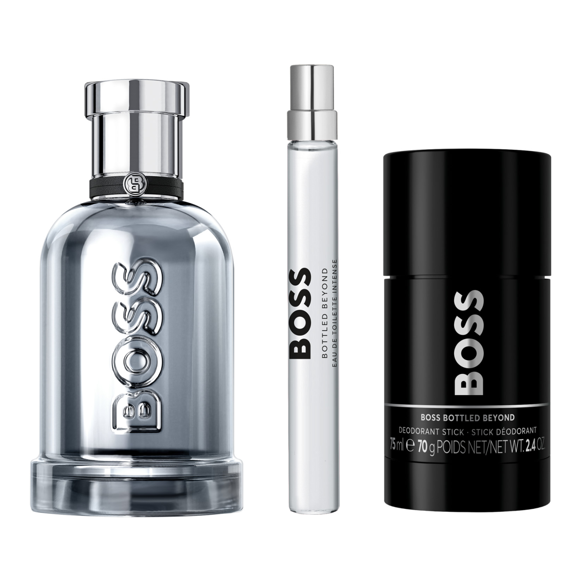 BOSS Bottled Beyond For Him EDT Intense Gift Set (Contains: EDPI 100ml, 10ml Pen Spray, 75ml Deodorant Stick)