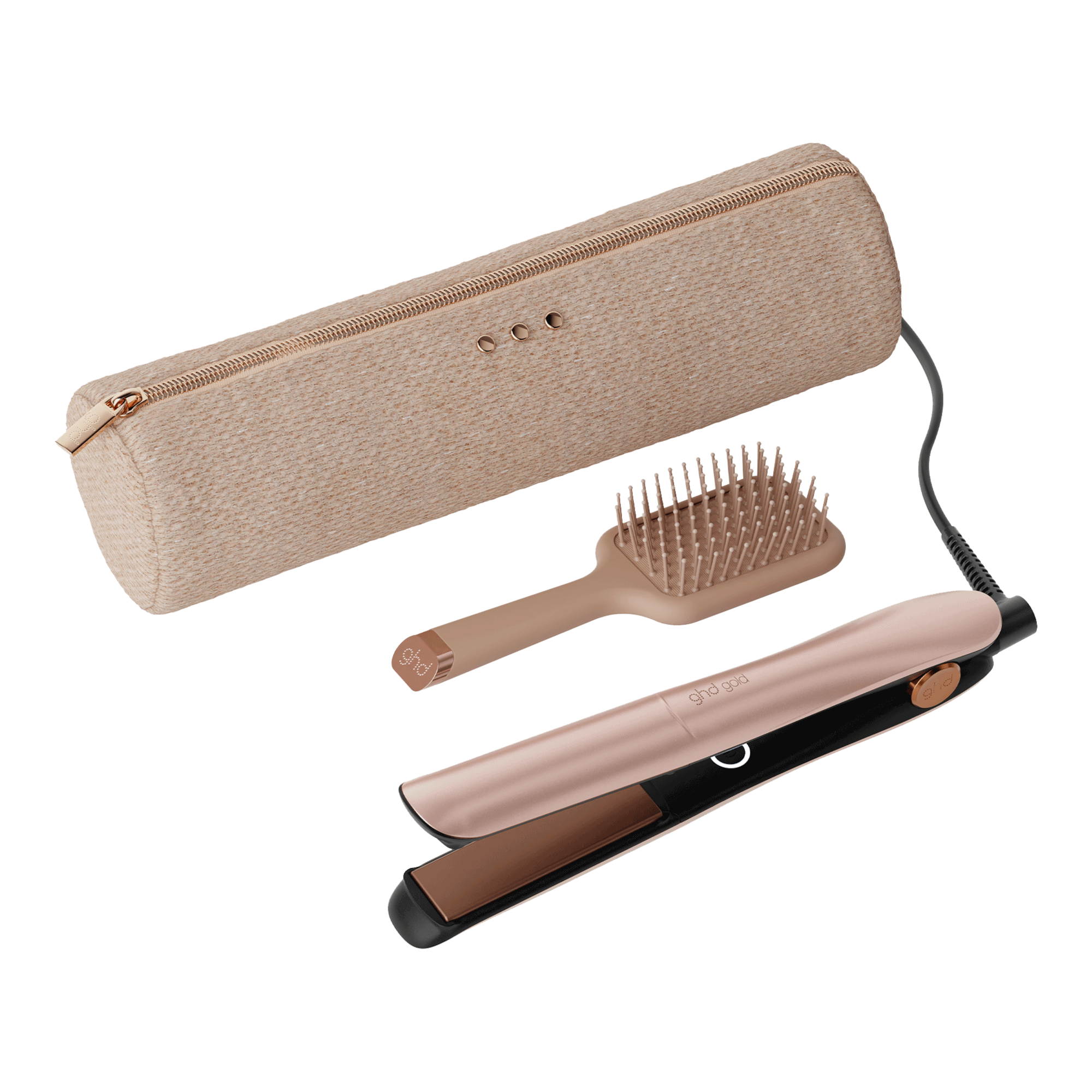 GHD Gold Hair Straightener Gift Set in Cashmere Beige
