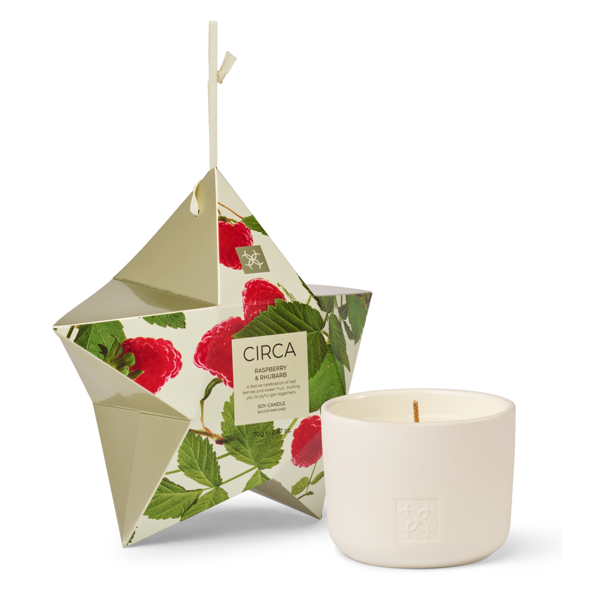 CIRCA 3x70g Candle Trio - Christmas - (RASPBERRY & RHUBARB, WHITE FIG & CEDAR, GINGERBREAD COOKIES) - X26