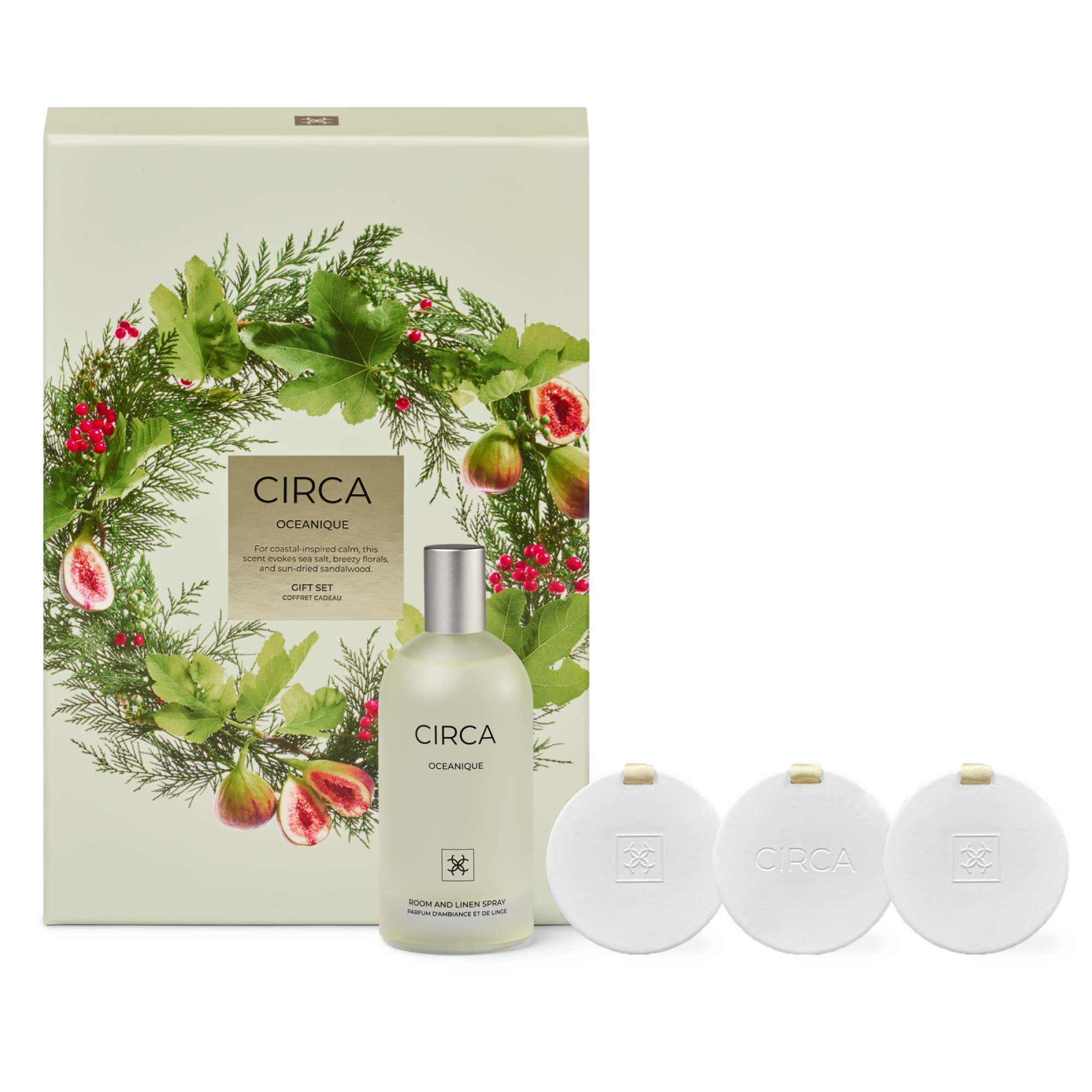 CIRCA 100ml Oceanique Gift Set (3 x Ceramic Stones, 100ml Room & Linen Spray) - Christmas - OCEANIQUE - X26