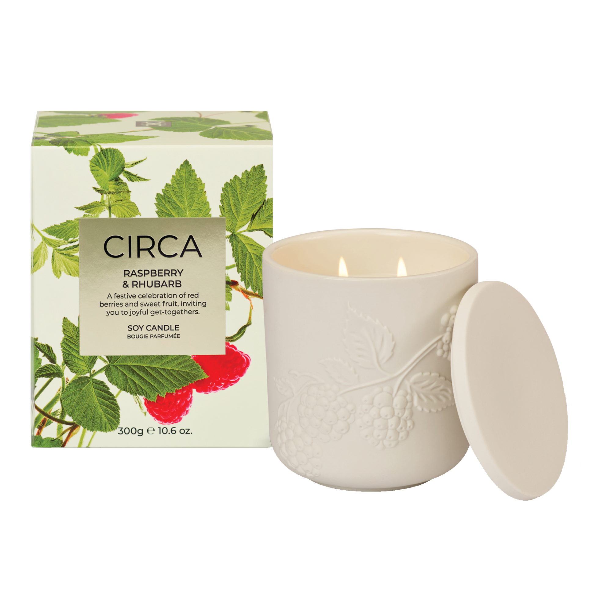 CIRCA 300g Candle - Christmas - RASPBERRY & RHUBARB - X26