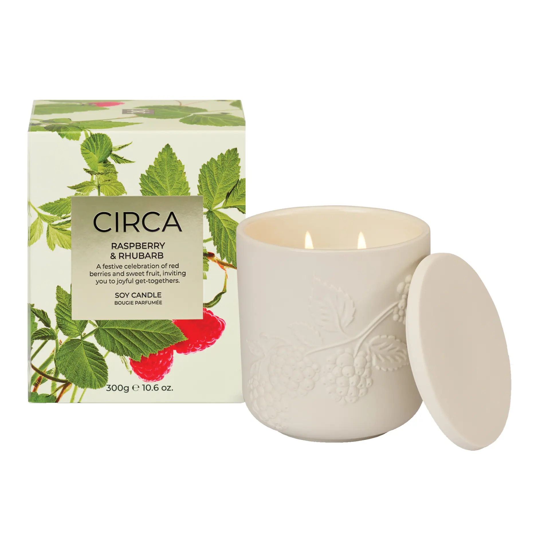 CIRCA 300g Candle - Christmas - RASPBERRY & RHUBARB - X26