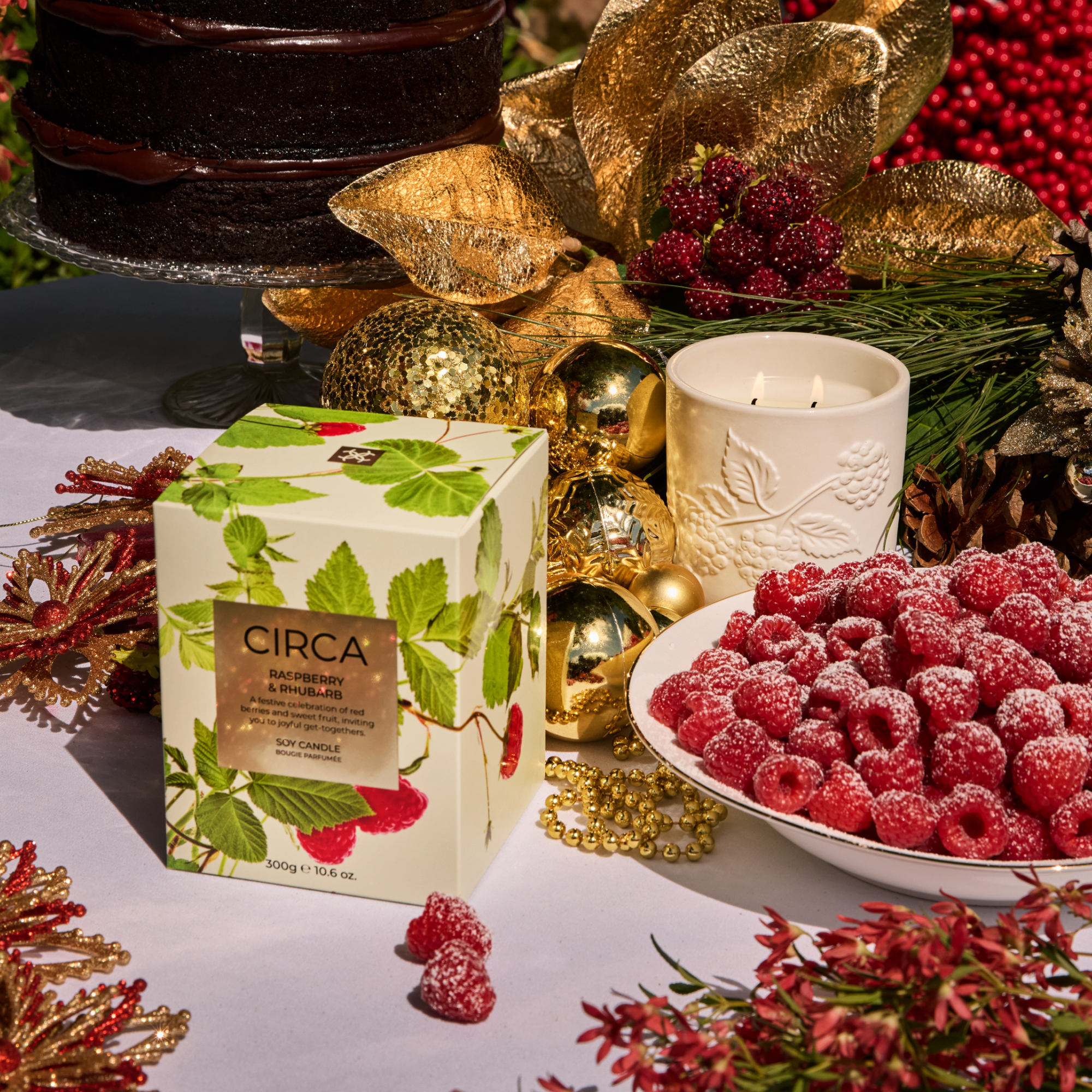 CIRCA 300g Candle - Christmas - RASPBERRY & RHUBARB - X26