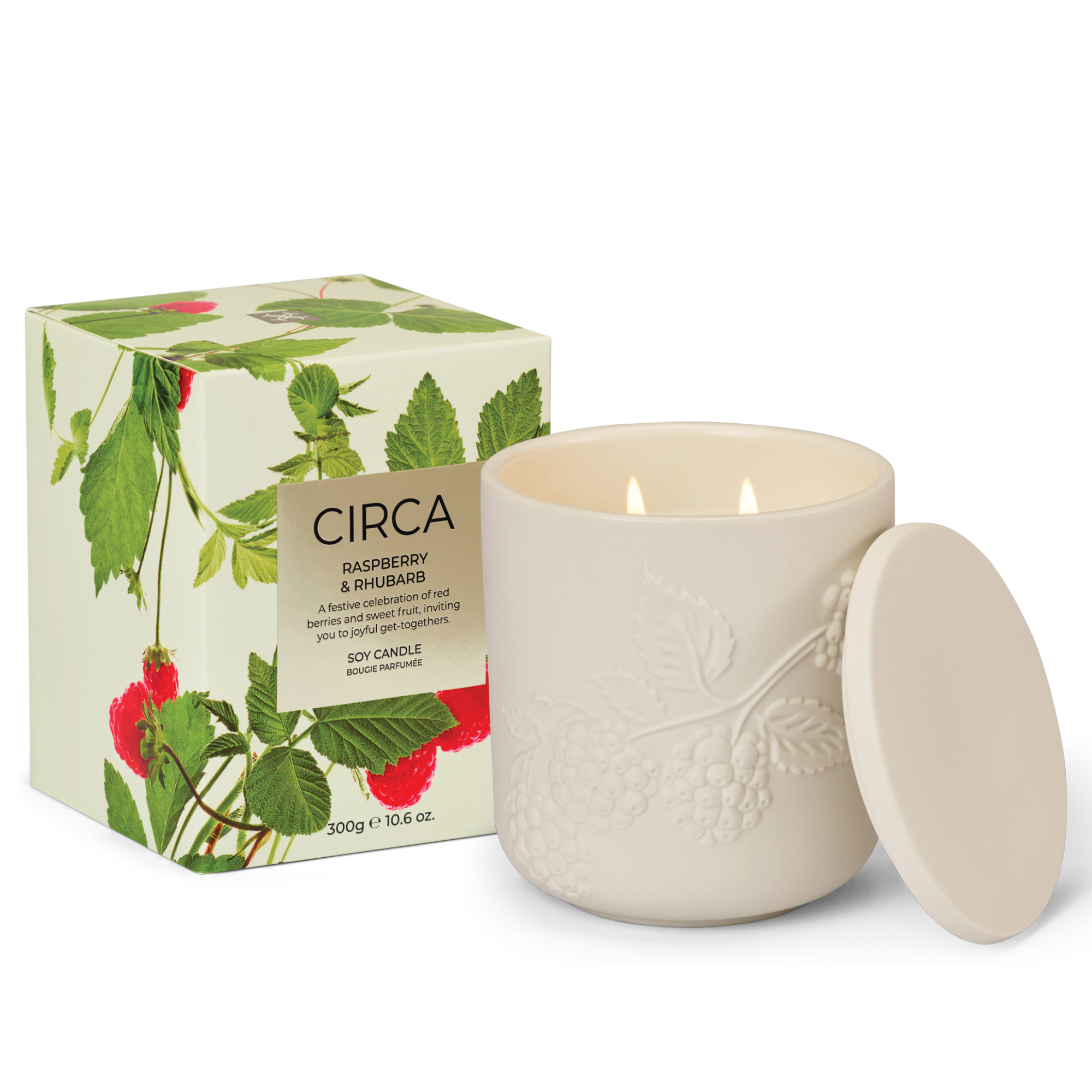 CIRCA 300g Candle - Christmas - RASPBERRY & RHUBARB - X26