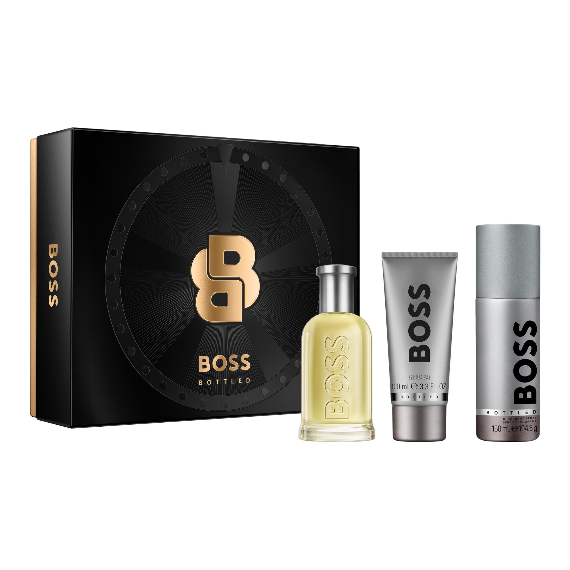 BOSS Bottled EDT 100ml Gift Set (EDT 100ml, 100ml Shower Gel, 150ml Deodorant Spray)