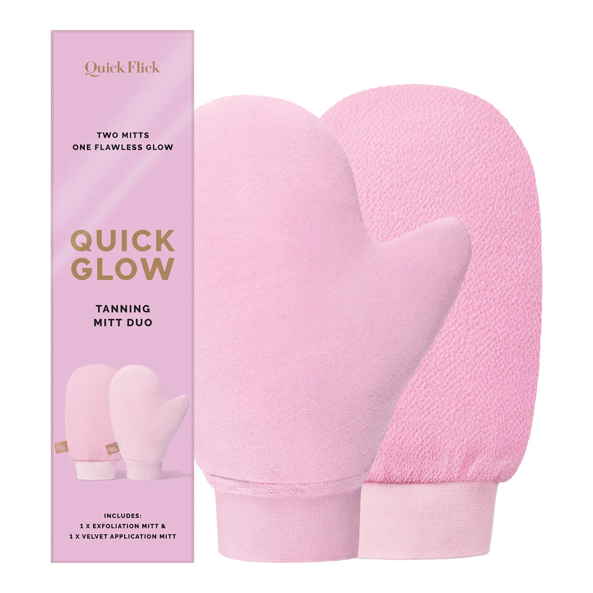 The Quick Flick Quick Glow Tanning Mitt & Exfoliation Duo