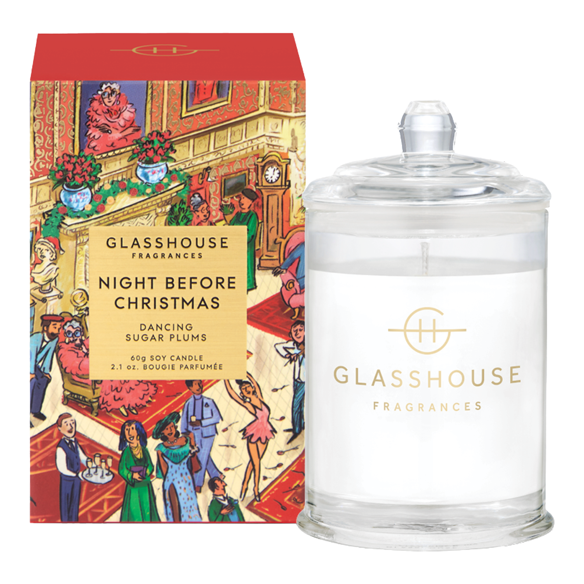 Glasshouse Fragrances 60g Candle - Christmas - Night Before Christmas - X26