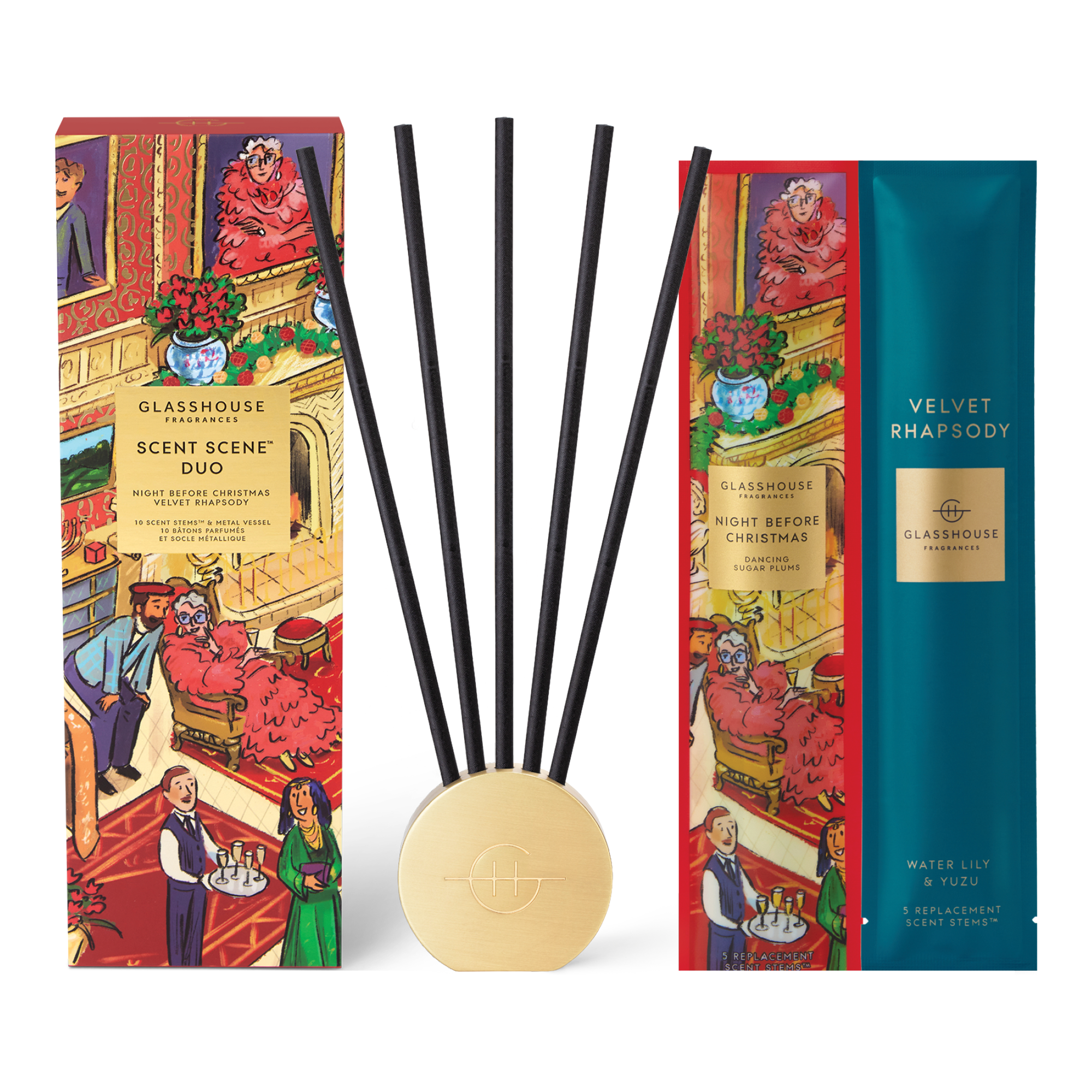 Glasshouse Fragrances Scent Scene Duo - Night Before Christmas & Velvet Rhapsody - X26