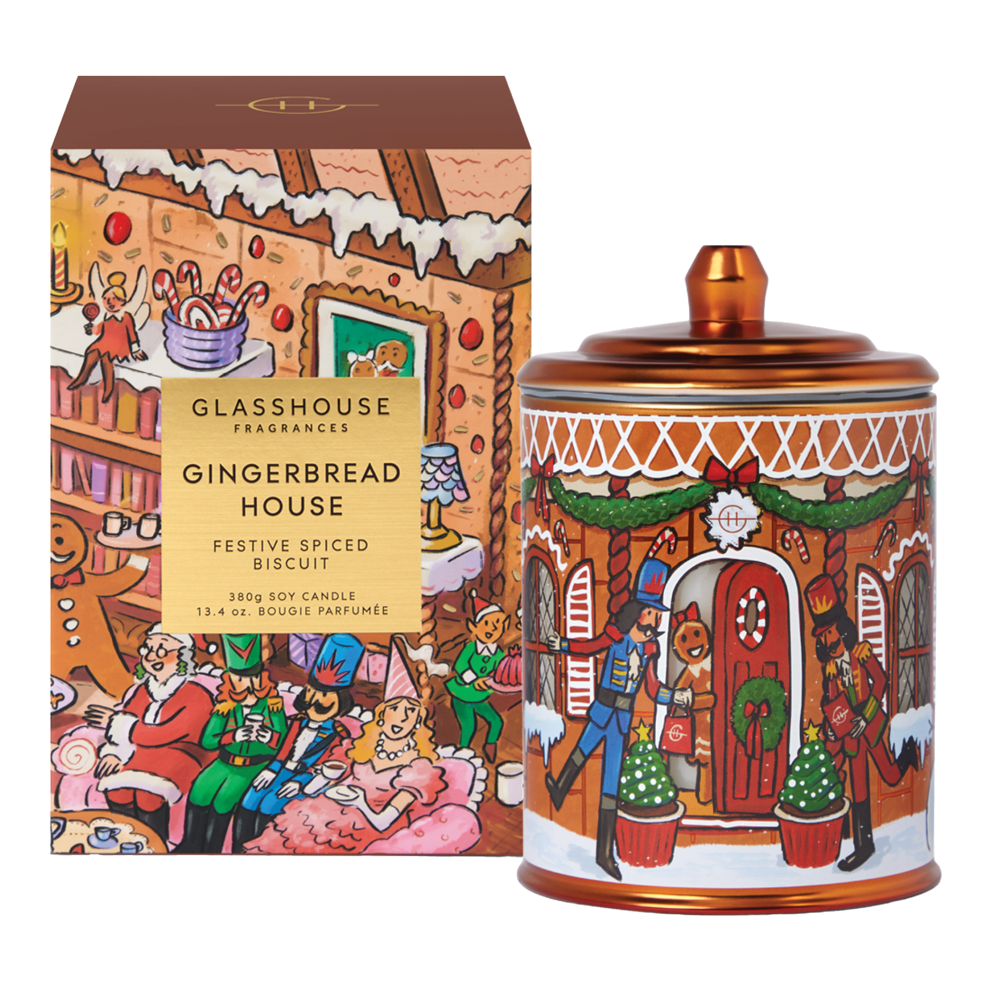 Glasshouse Fragrances 380g Candle - Christmas - Gingerbread House - X26