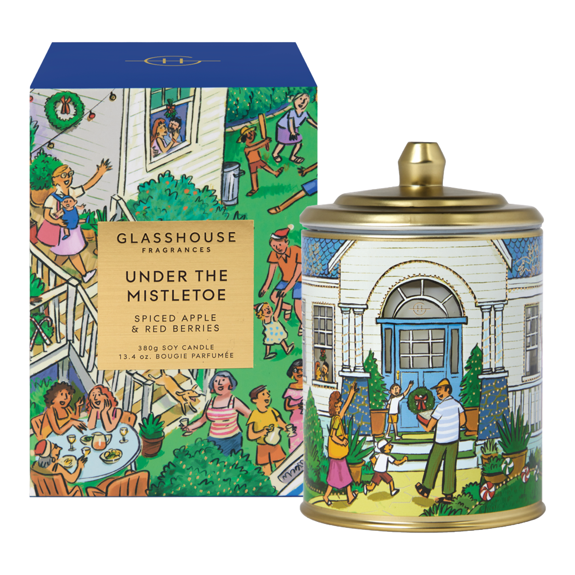 Glasshouse Fragrances 380g Candle - Christmas - Under The Mistletoe - X26