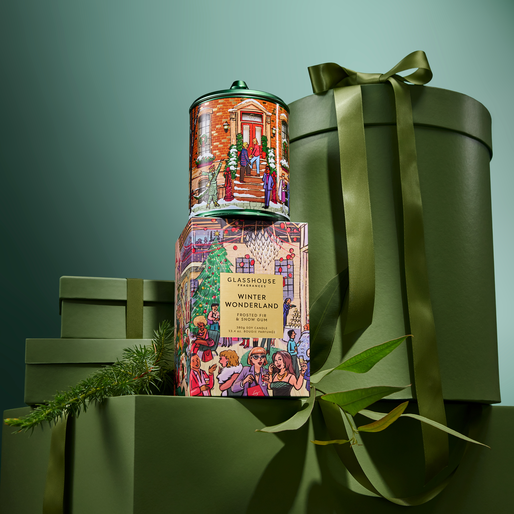 Glasshouse Fragrances 380g Candle - Christmas - Winter Wonderland - X26