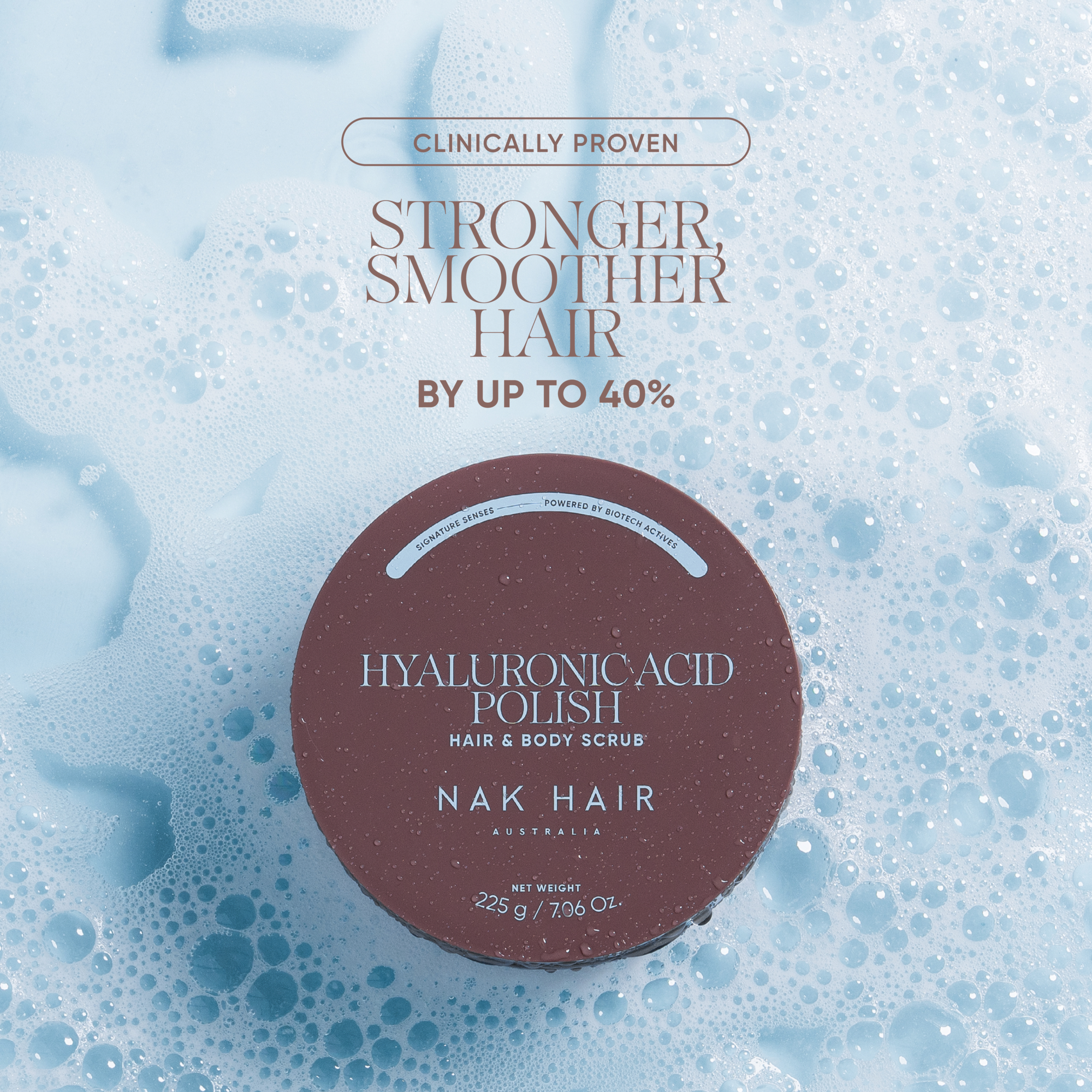 NAK Hyaluronic Acid Polish Hair & Body Scrub 225g