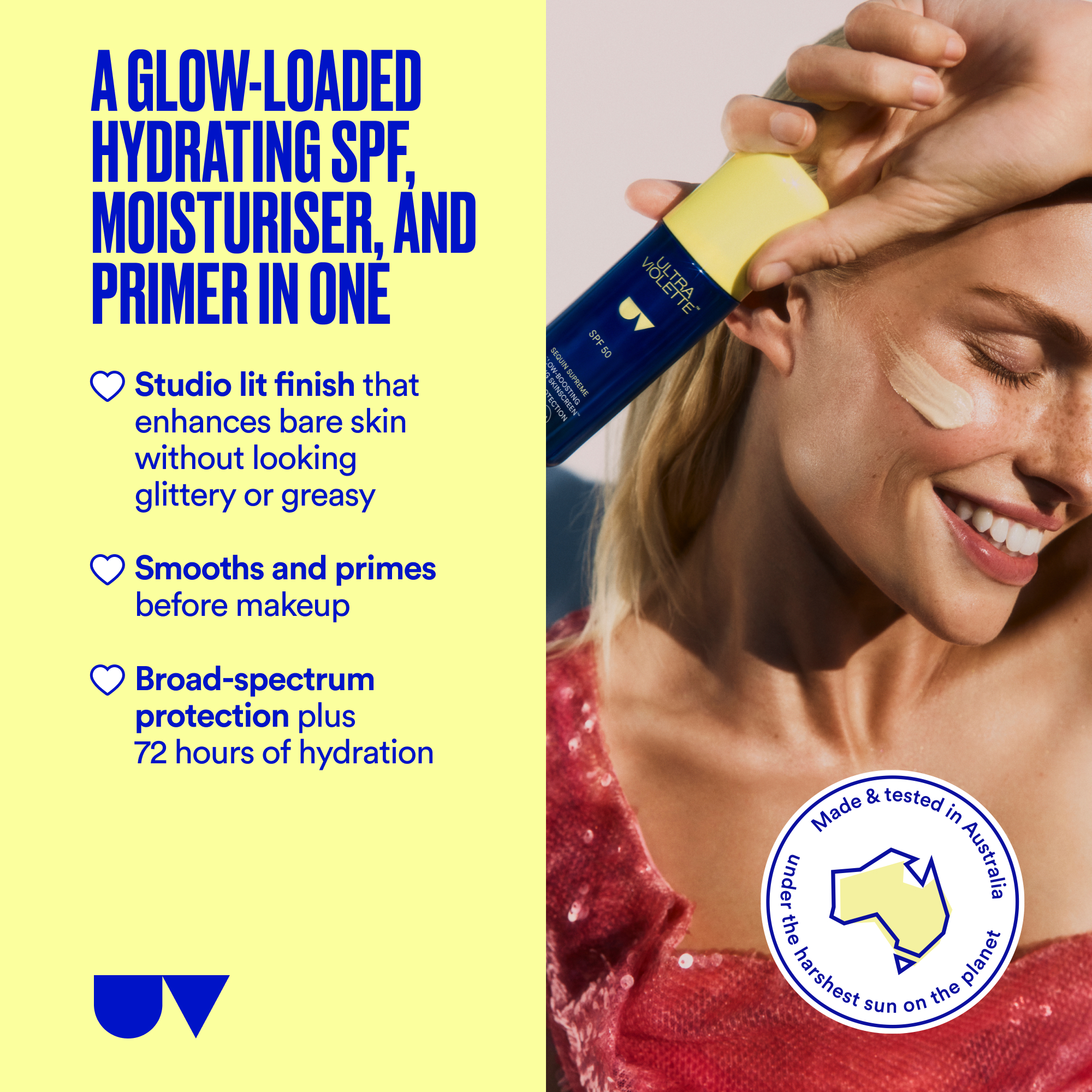 Ultra Violette Sequin Supreme SPF 50 Glow-Boosting Priming SKINSCREEEN 50ml
