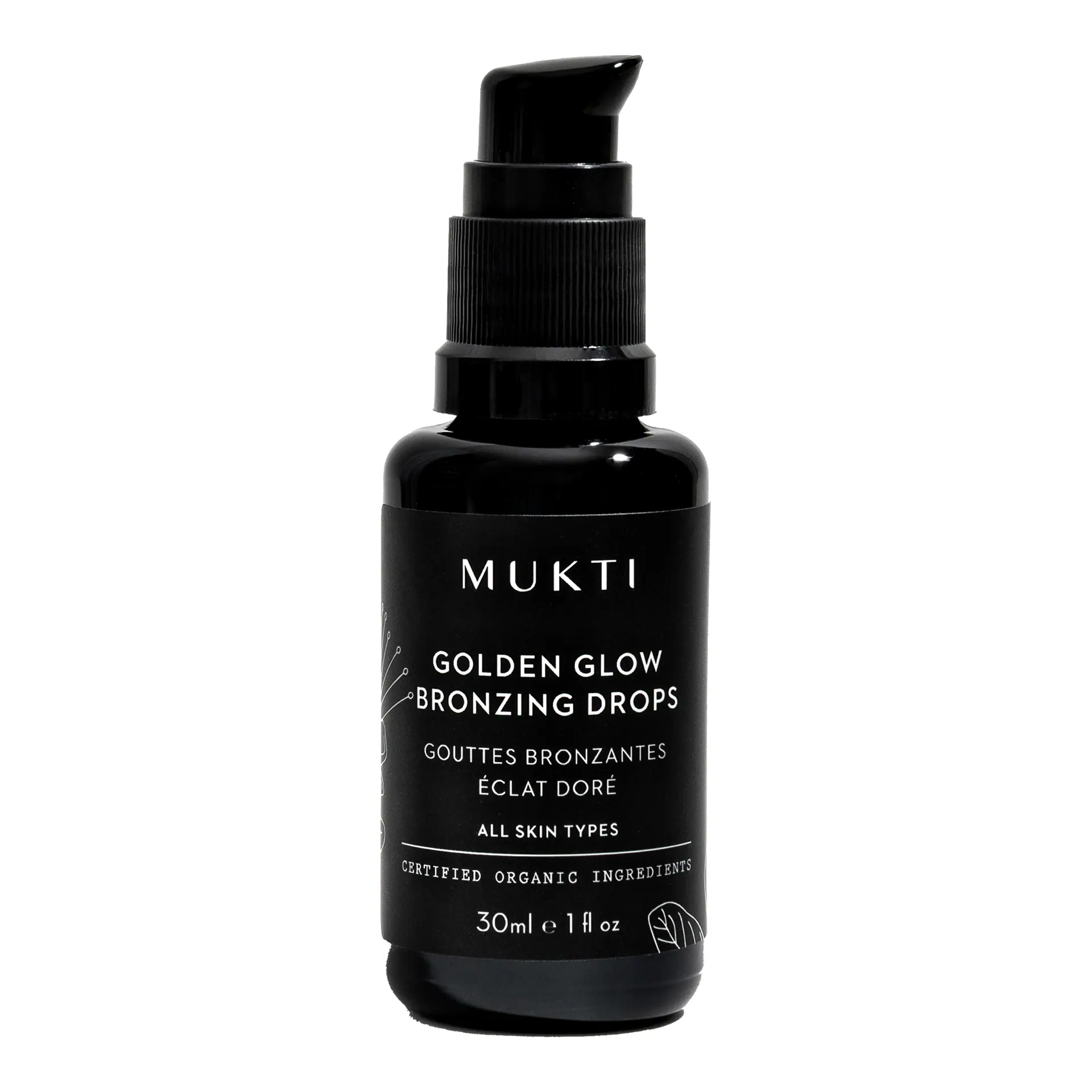 Mukti Organics Golden Glow Bronzing Drops - Fortified with Niacinamide & Ceramides