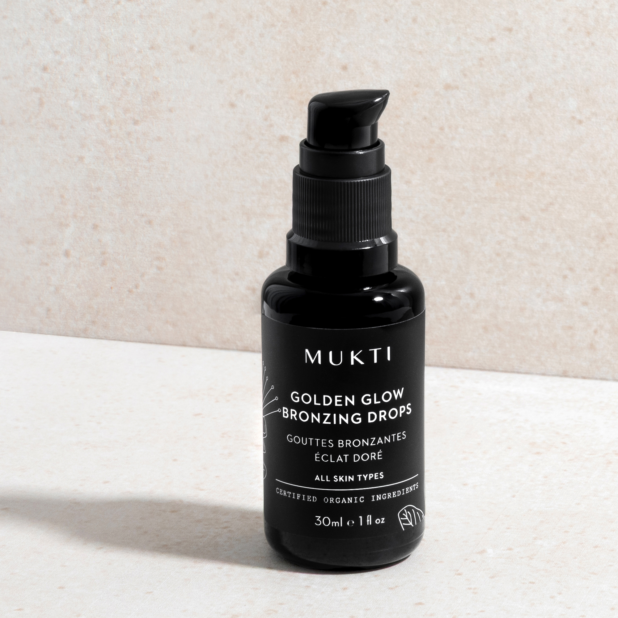 Mukti Organics Golden Glow Bronzing Drops - Fortified with Niacinamide & Ceramides